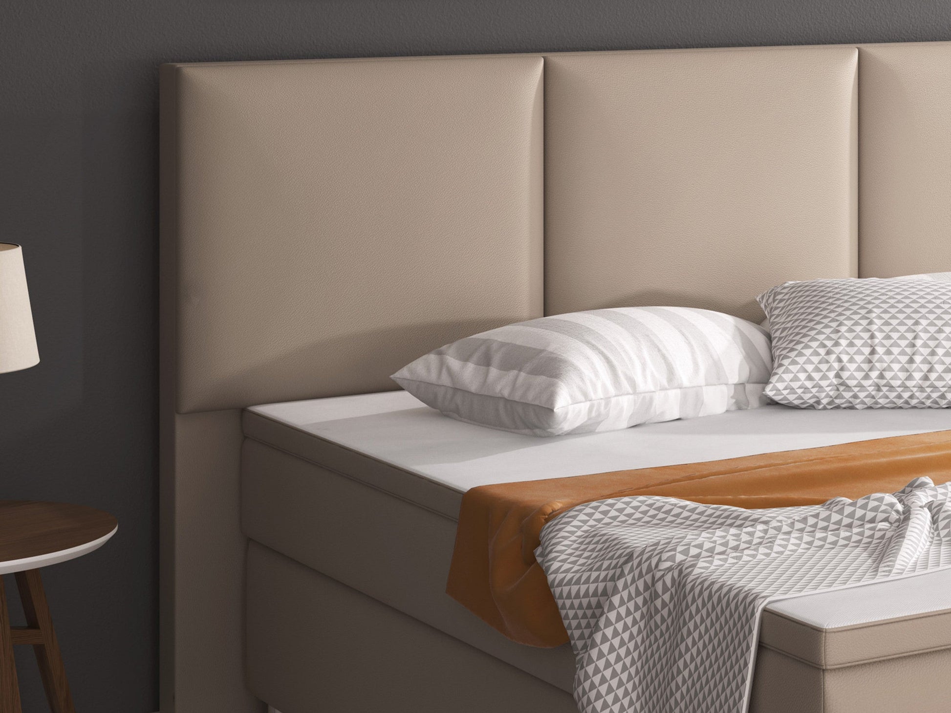 Boxspringbett Oslo 180x200 cm Kunstleder muddy Inter