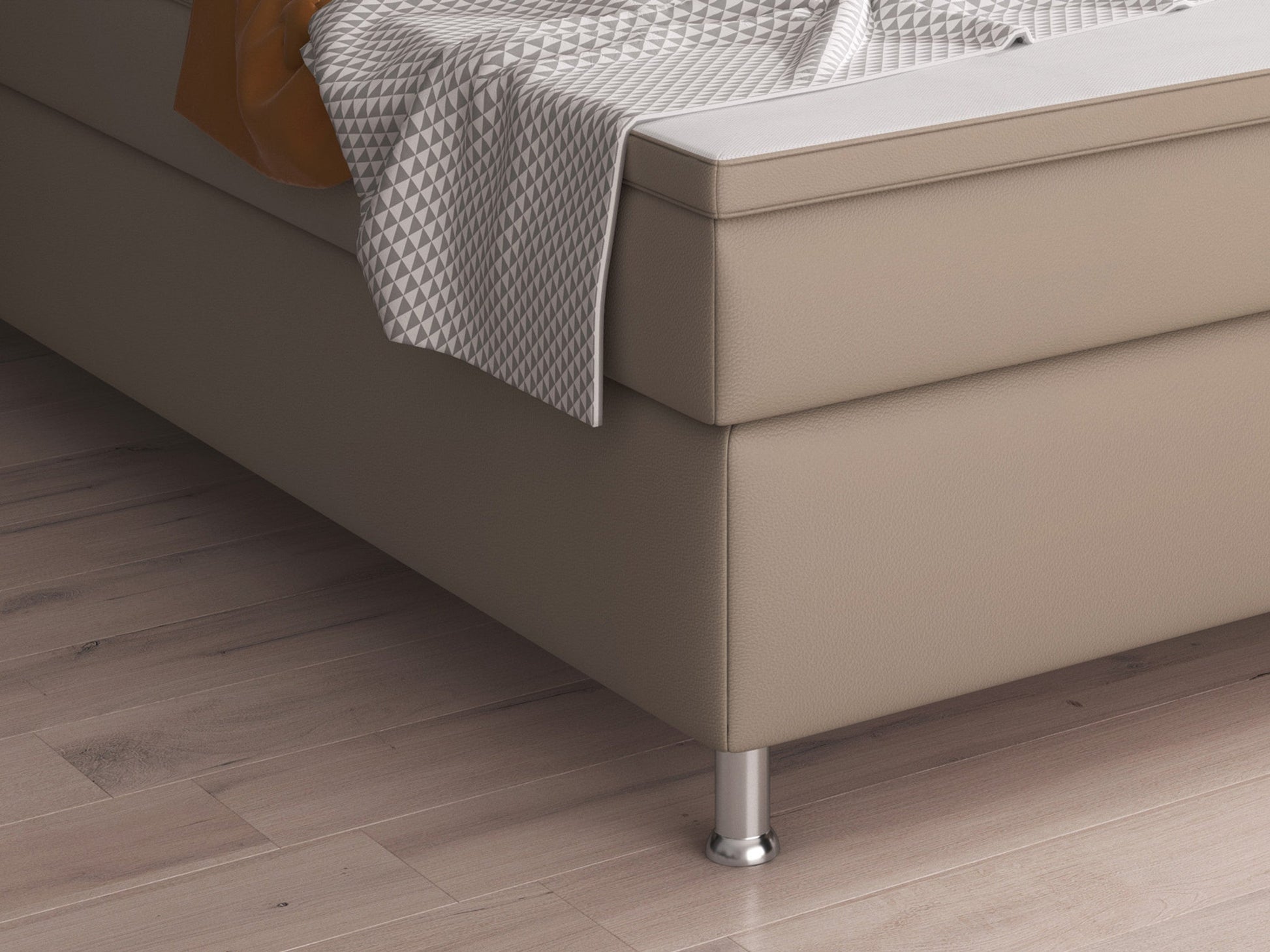 Boxspringbett Oslo 180x200 cm Kunstleder muddy Inter