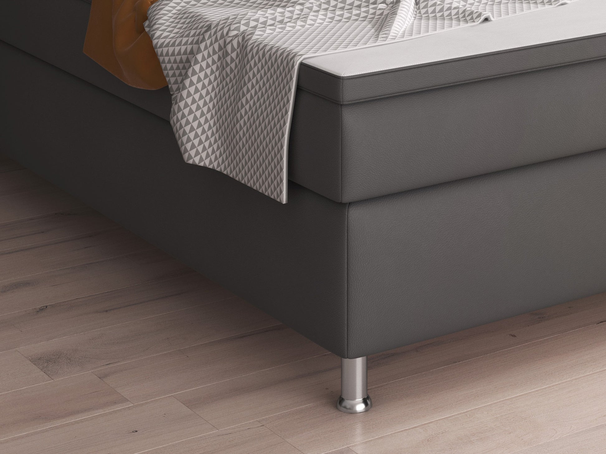 Boxspringbett Oslo 180x200 cm Kunstleder anthrazit - Interbed