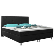 Boxspringbett Boston Plus mit integriertem Topper 180x200 Webstoff Schwarz - Interbed