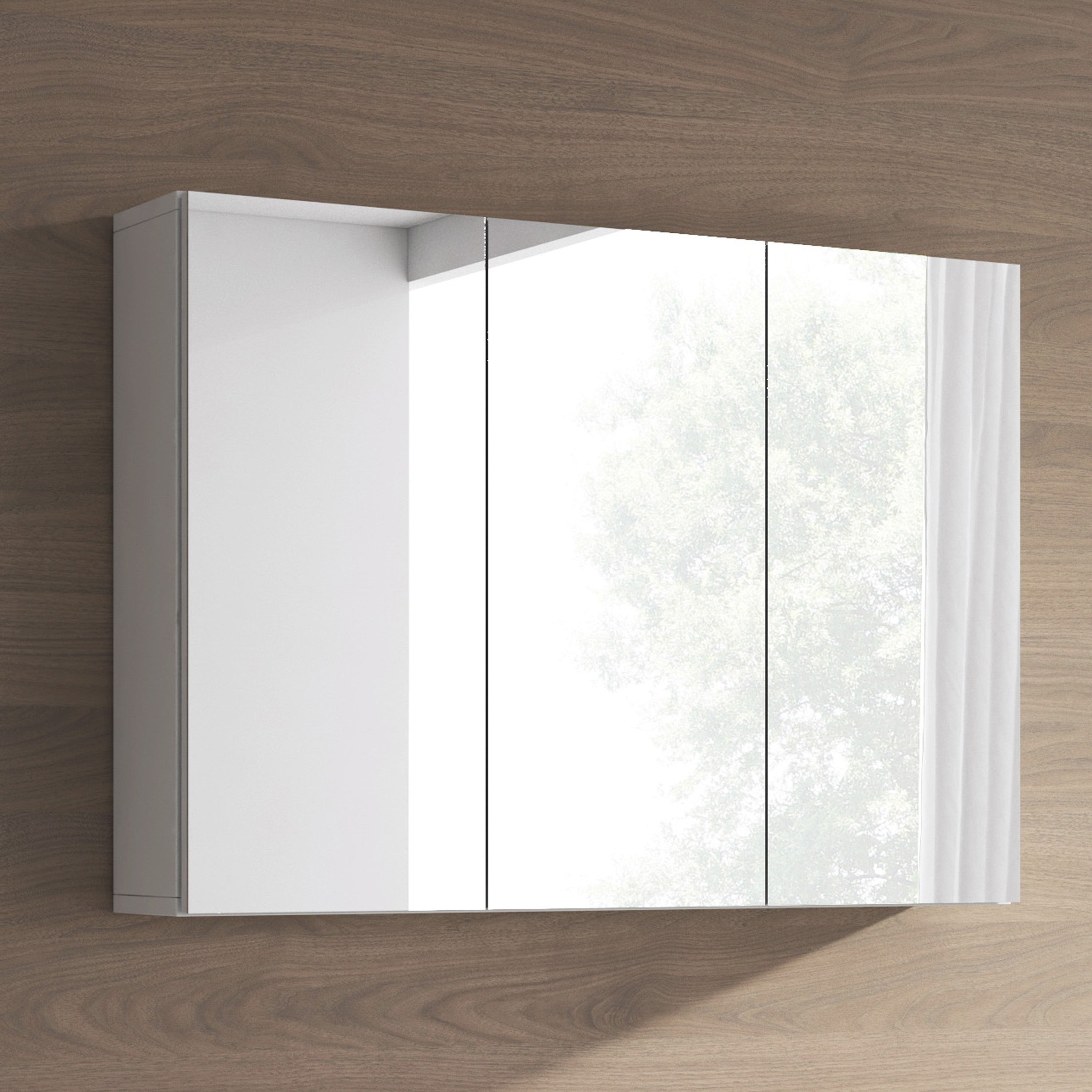 Badmöbel Set Corsica 2-tlg. Hochglanz Weiß – Spiegelschrank & Waschbecken 80 cm