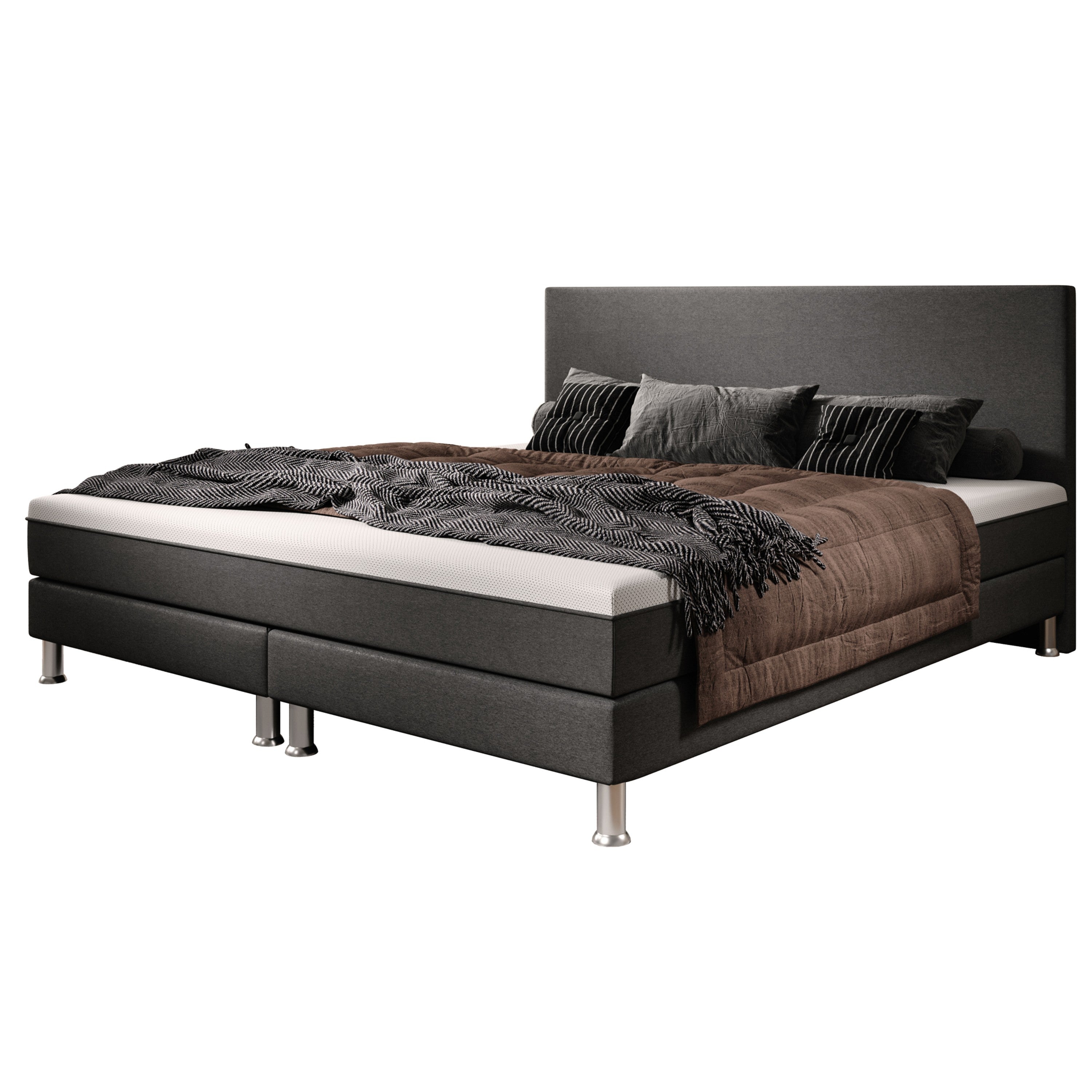 Boxspringbett Sunny Plus 180x200 Webstoff Anthrazit - Interbed