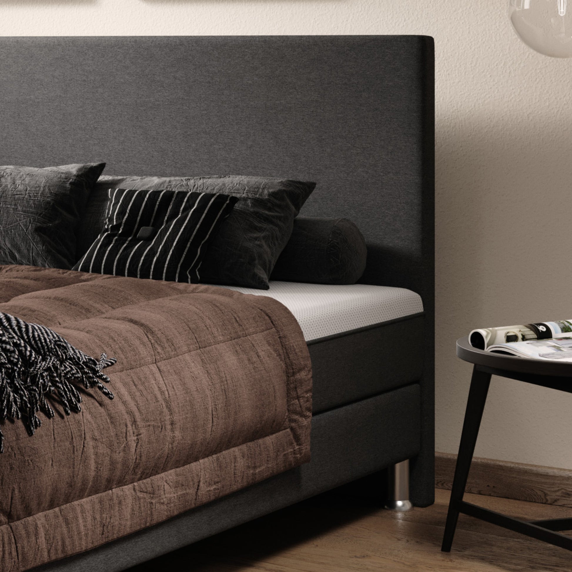 Boxspringbett Sunny Plus 180x200 Webstoff Anthrazit - Interbed