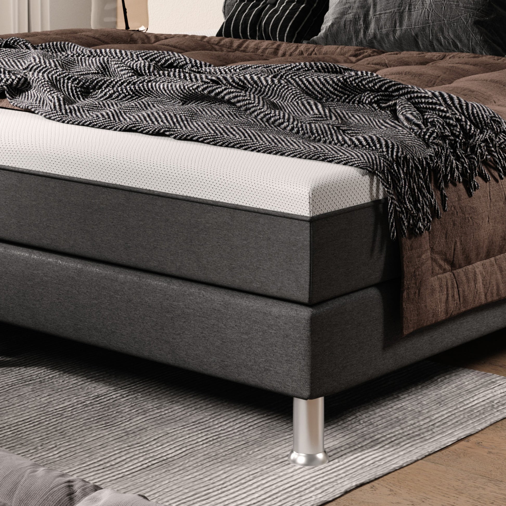 Boxspringbett Sunny Plus 180x200 Webstoff Anthrazit - Interbed