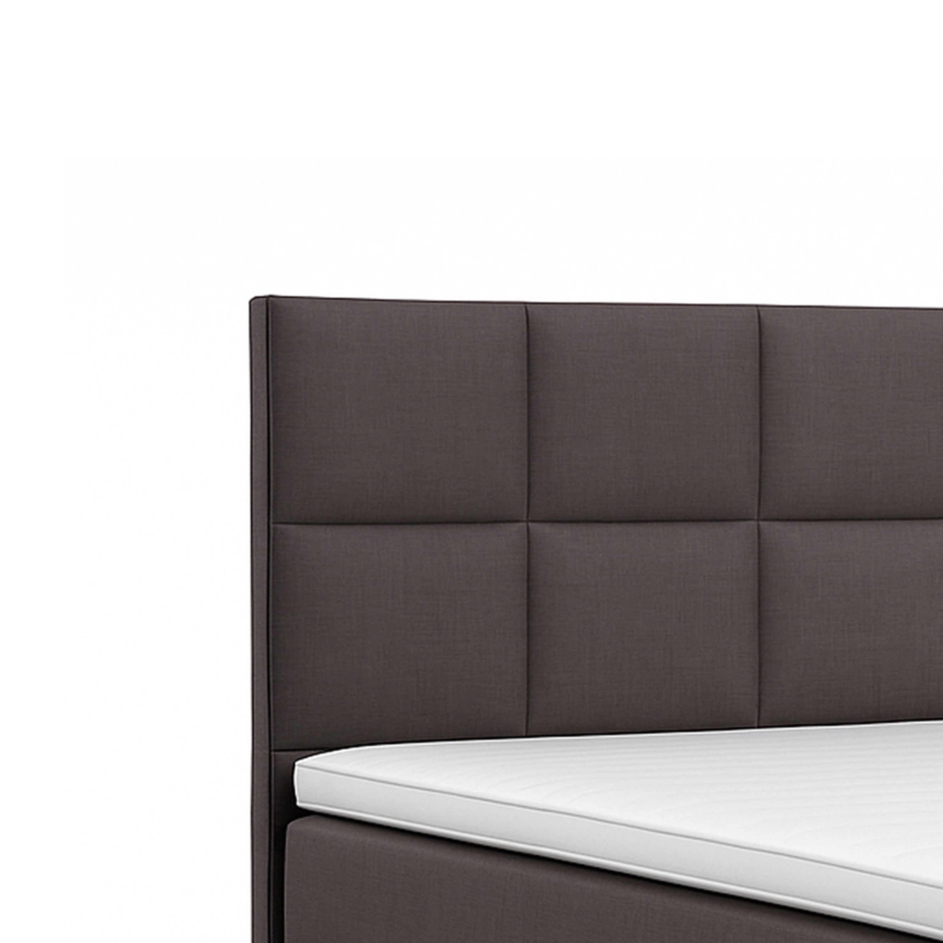 Boxspringbett MIAMI 140x200 Anthrazit – 7‑Zonen Tonnentaschenfederkern & Visco‑Topper