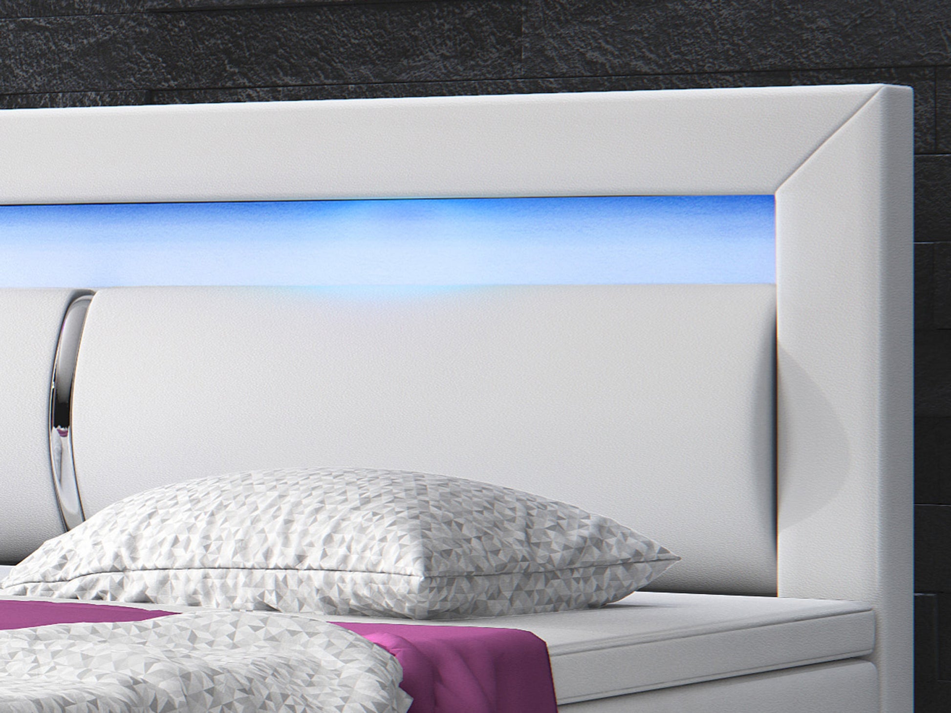 Boxspringbett Milano 180x200 cm Kunstleder Weiß - Interbed
