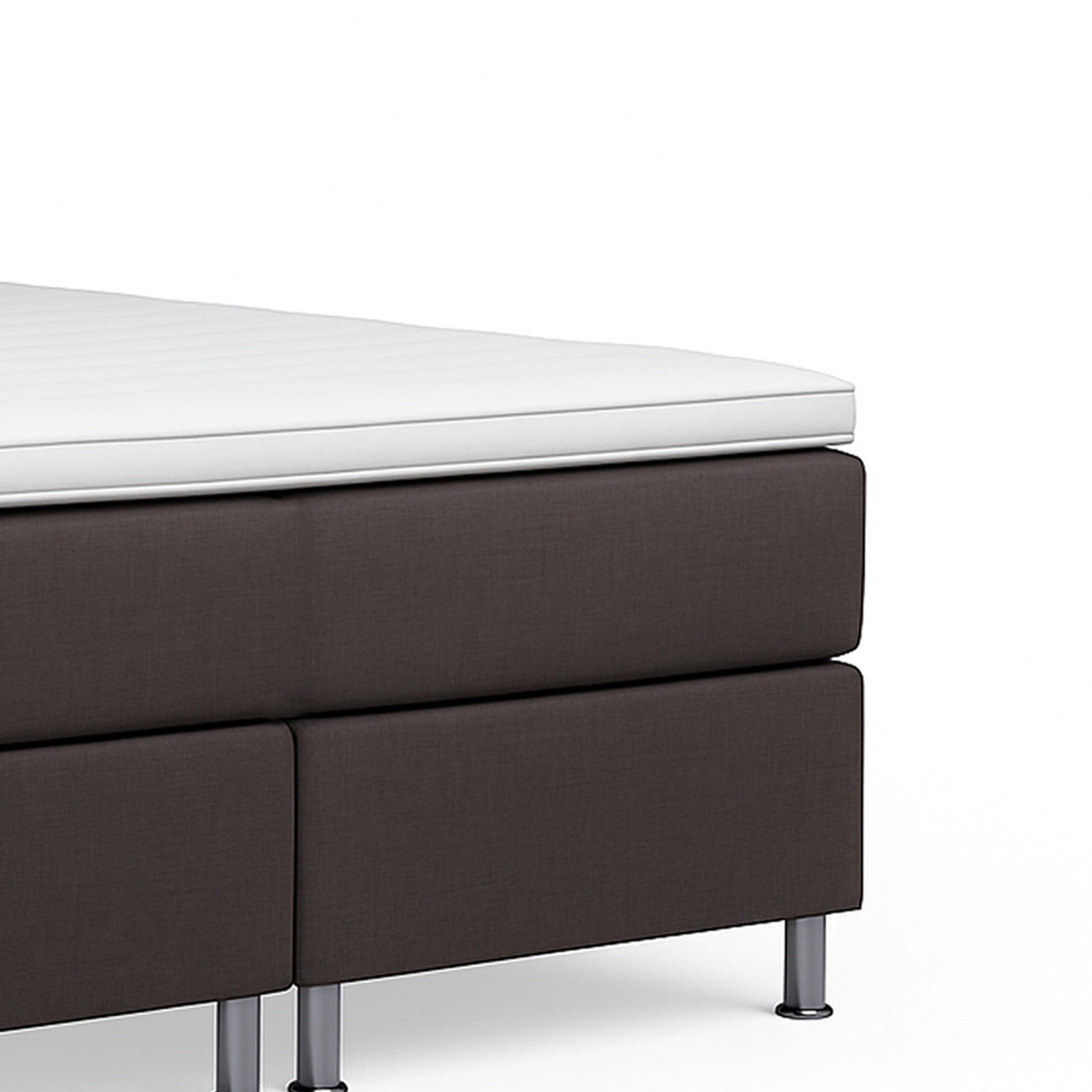 Boxspringbett MIAMI 140x200 Anthrazit – 7‑Zonen Tonnentaschenfederkern & Visco‑Topper