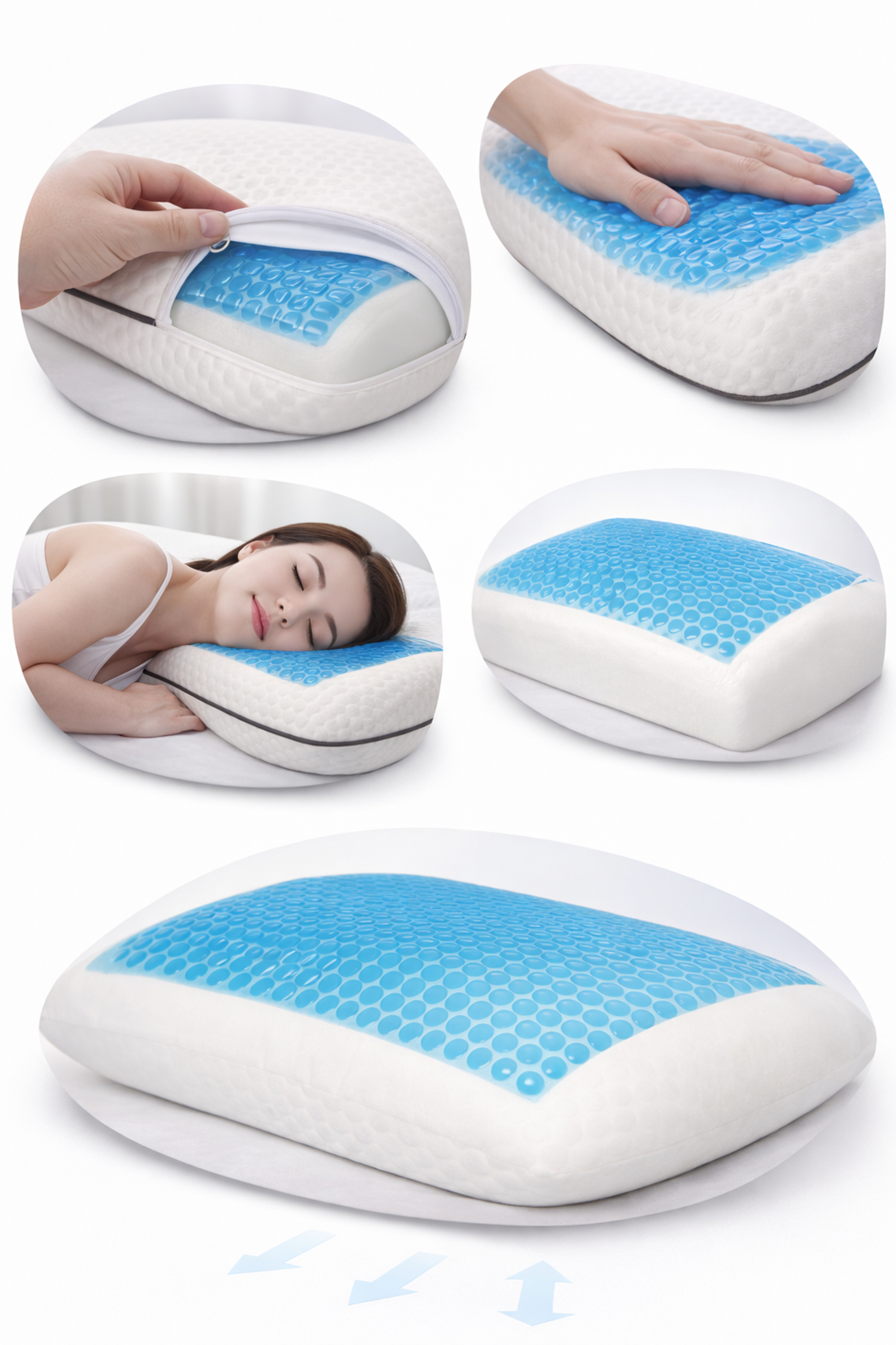 Viscokissen mit Gel-Technologie mit Visco Nackenstützkissen 60×40×15 cm - Interbed