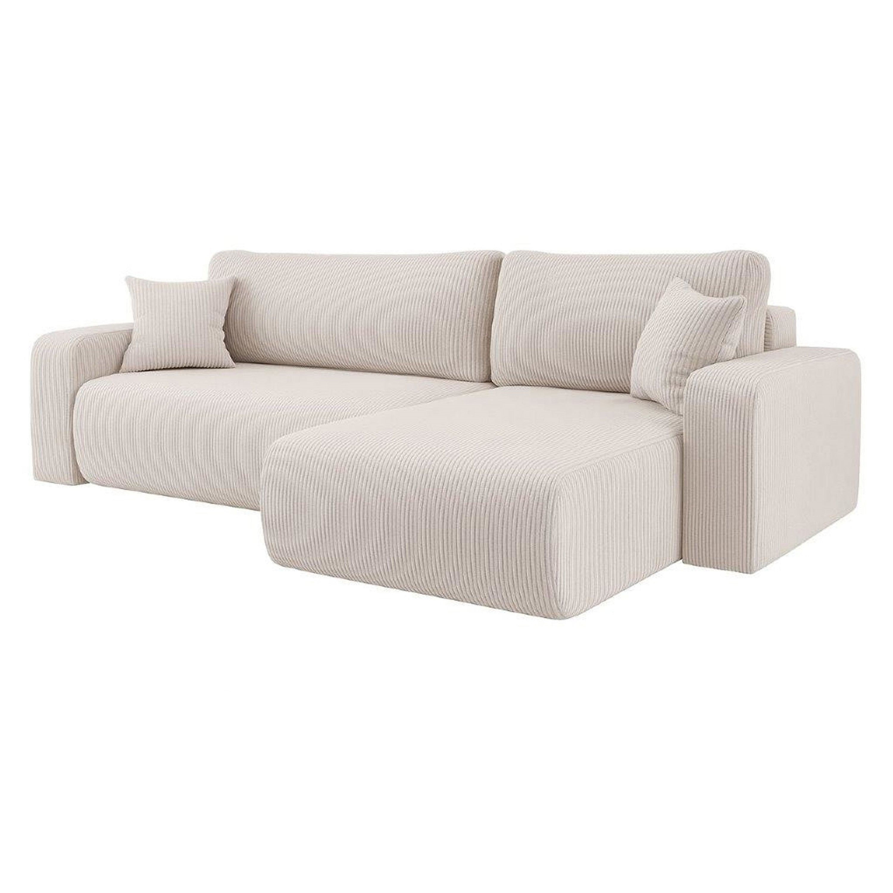 Ecksofa Austin 244x145 cm Cord Creme Poso 100 - Interbed