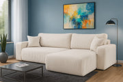 Ecksofa Austin 244x145 cm Cord Creme Poso 100 - Interbed