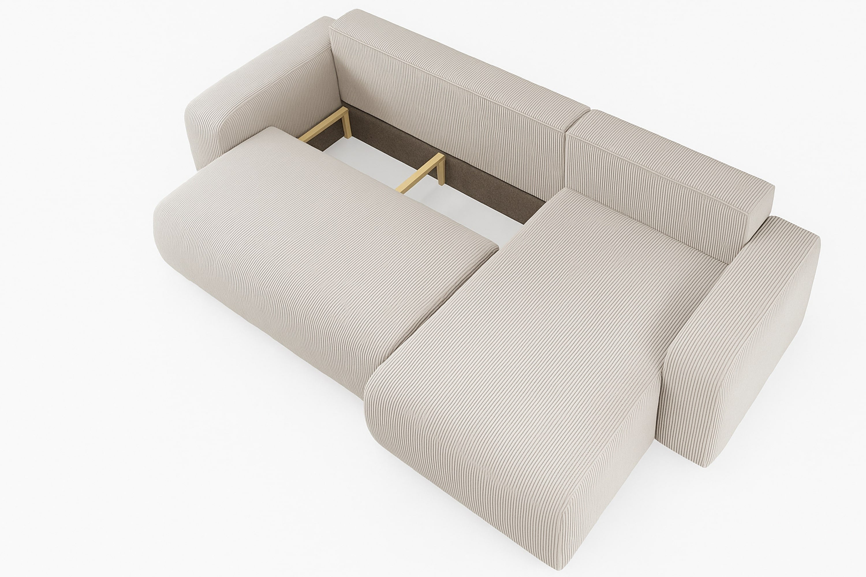 Ecksofa Austin 244x145 cm Cord Creme Poso 100 - Interbed