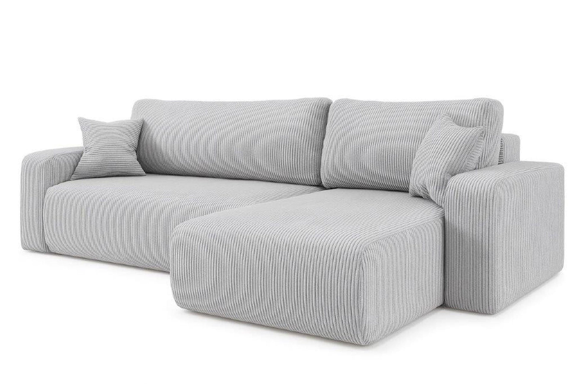 Ecksofa Austin 244x145 cm Cord Silbergrau Poso 110 - Interbed