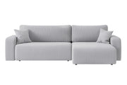 Ecksofa Austin 244x145 cm Cord Silbergrau Poso 110 - Interbed