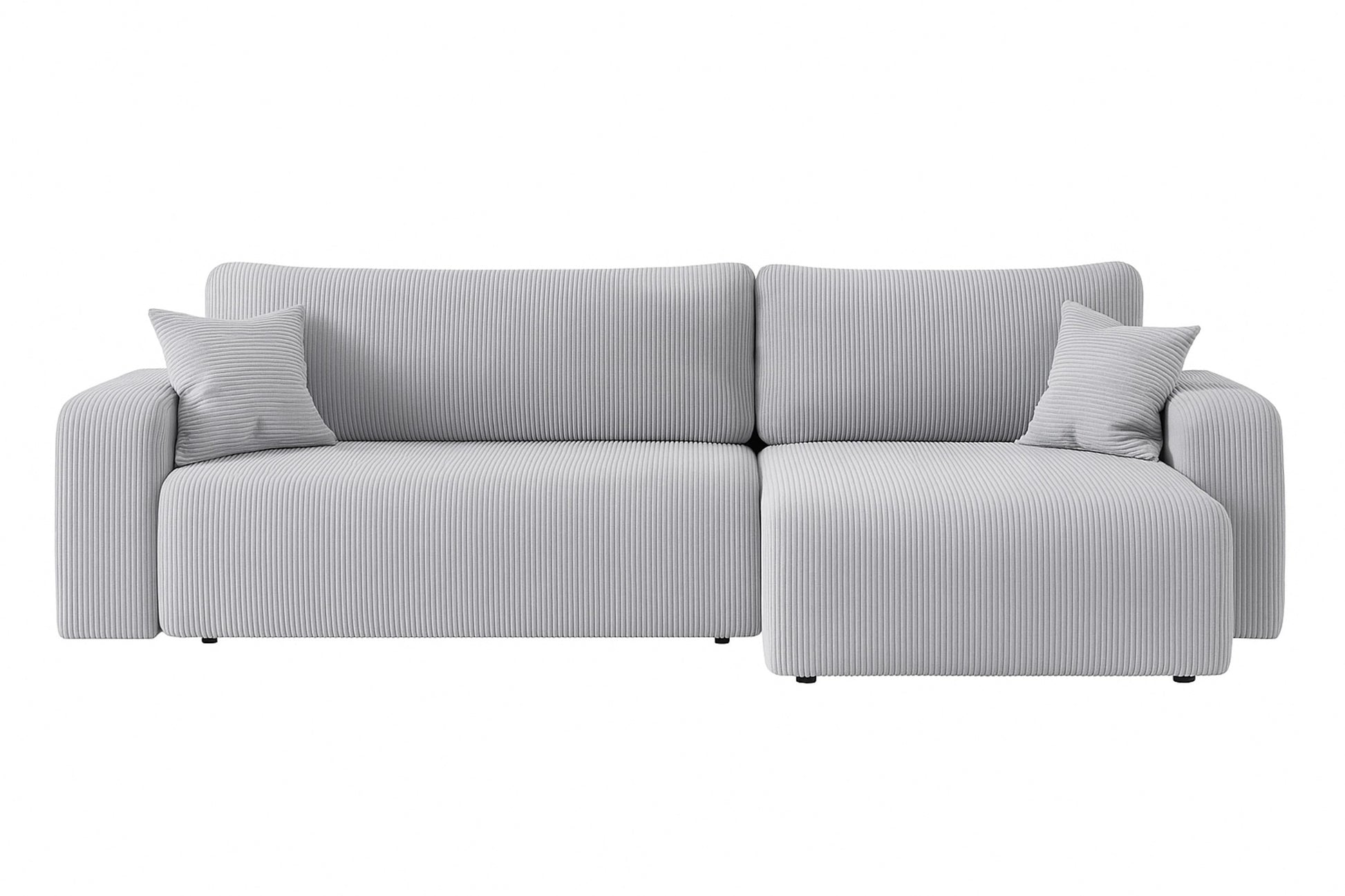 Ecksofa Austin 244x145 cm Cord Silbergrau Poso 110 - Interbed