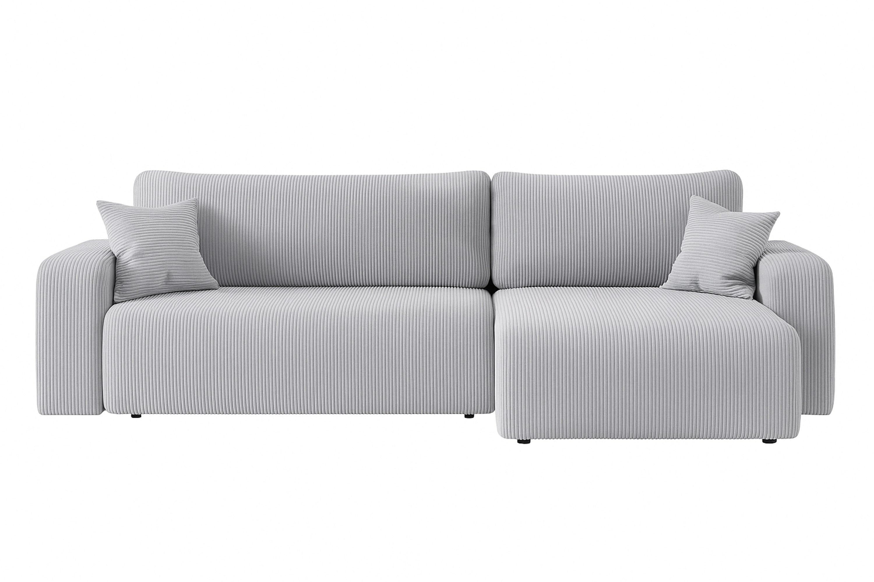Ecksofa Austin 244x145 cm Cord Silbergrau Poso 110 - Interbed