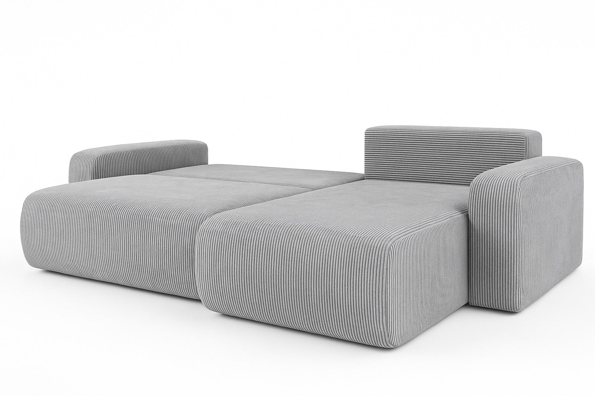 Ecksofa Austin 244x145 cm Cord Silbergrau Poso 110 - Interbed