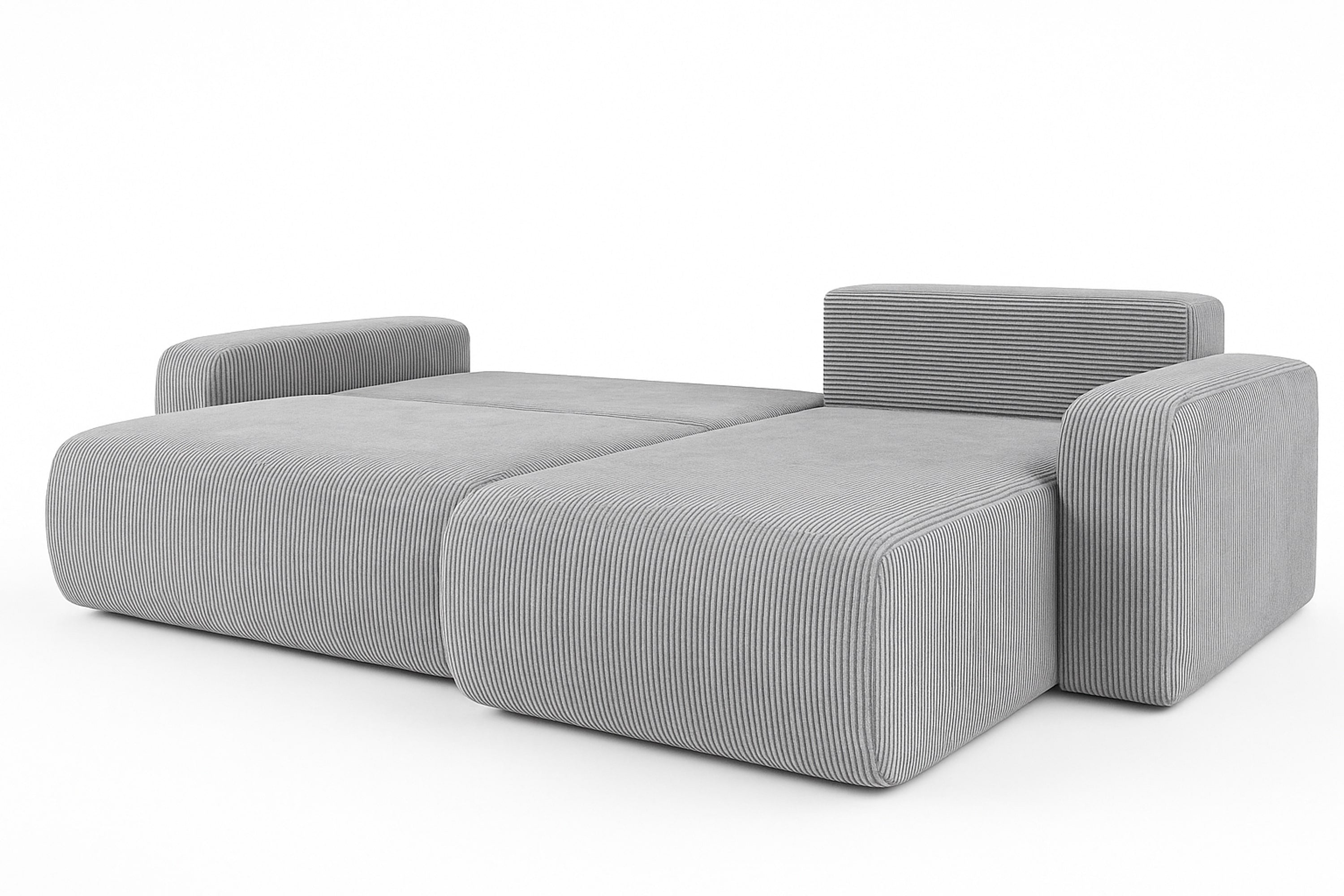 Ecksofa Austin 244x145 cm Cord Silbergrau Poso 110 - Interbed