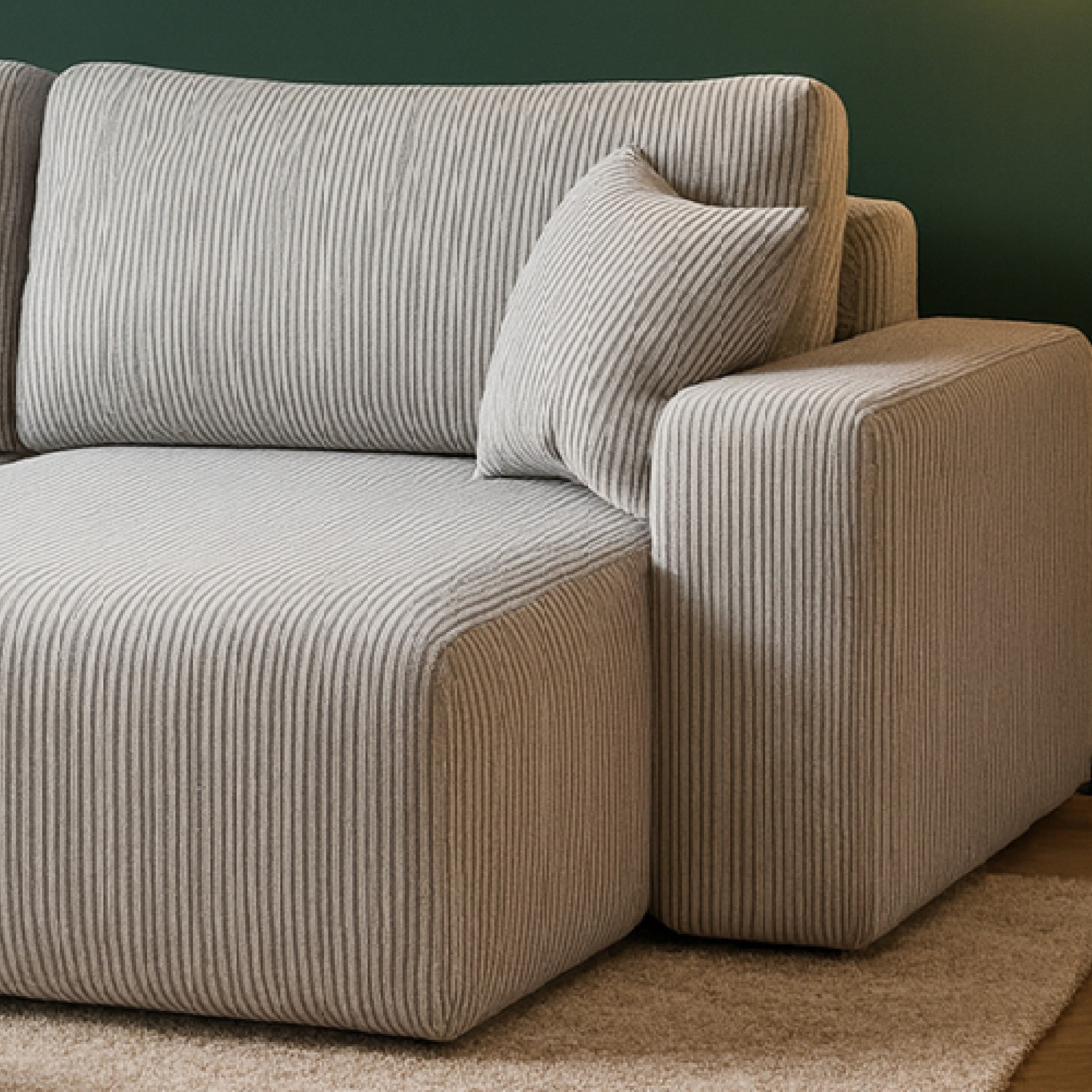 Ecksofa Austin 244x145 cm Cord Silbergrau Poso 110 - Interbed