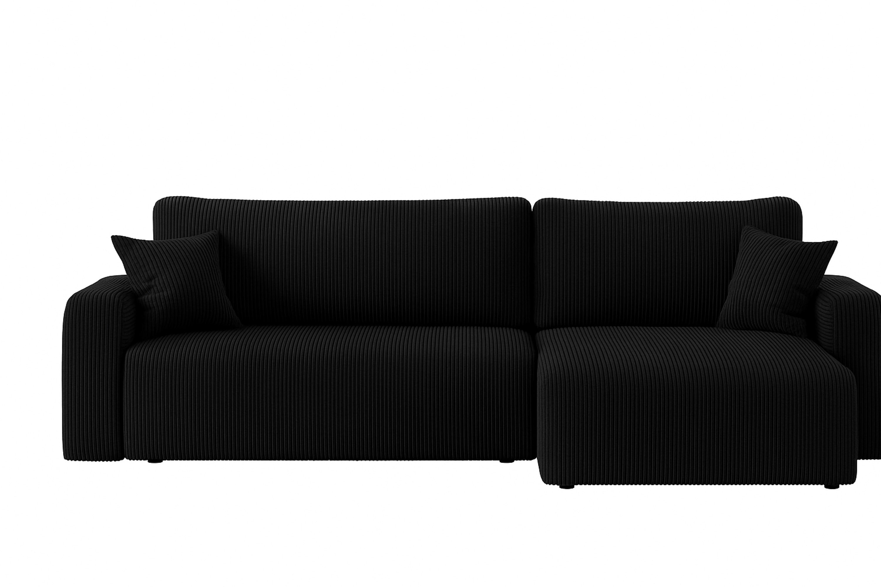 Ecksofa Austin 244x145 cm Cord Schwarz Poso 135 - Interbed
