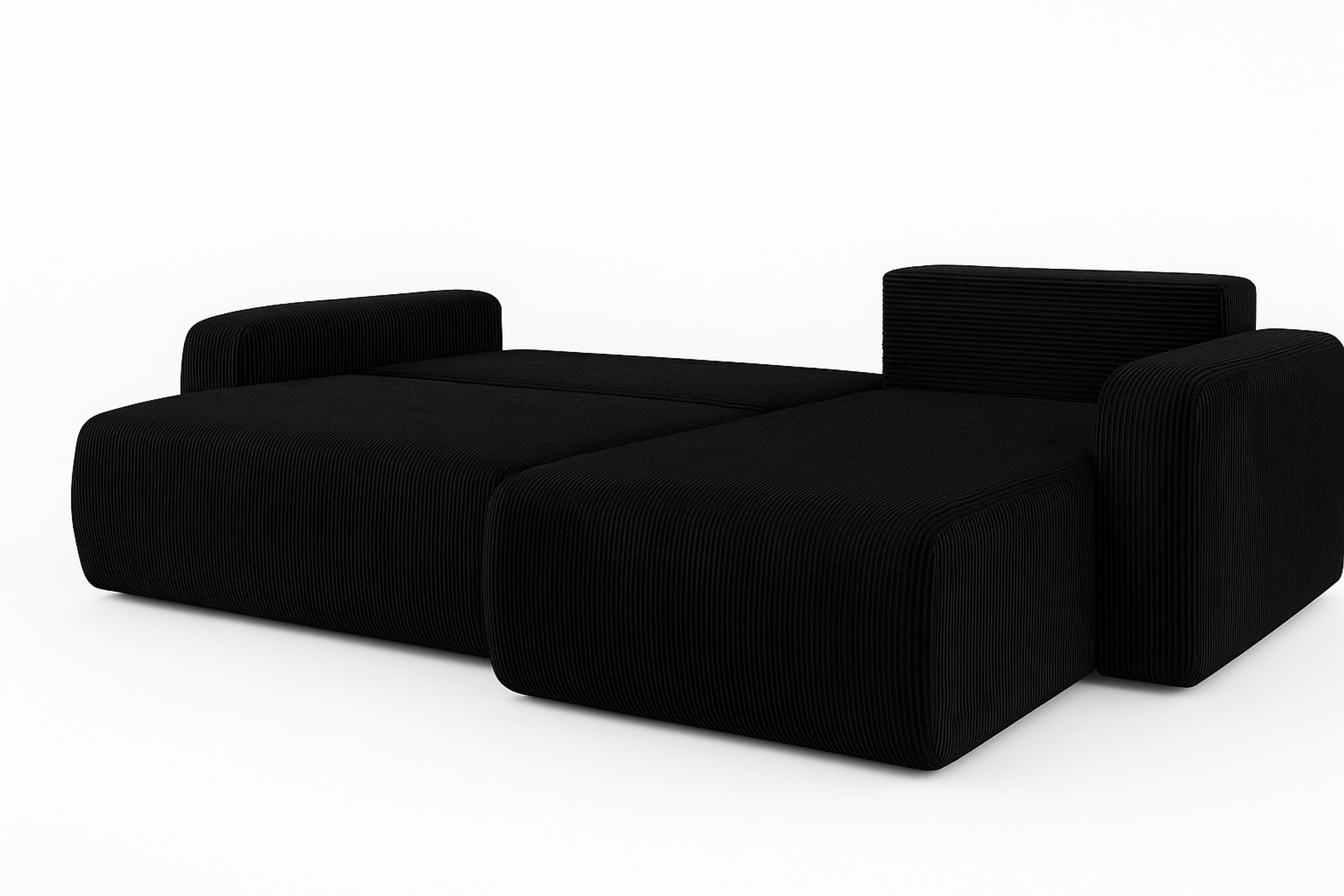 Ecksofa Austin 244x145 cm Cord Schwarz Poso 135 - Interbed