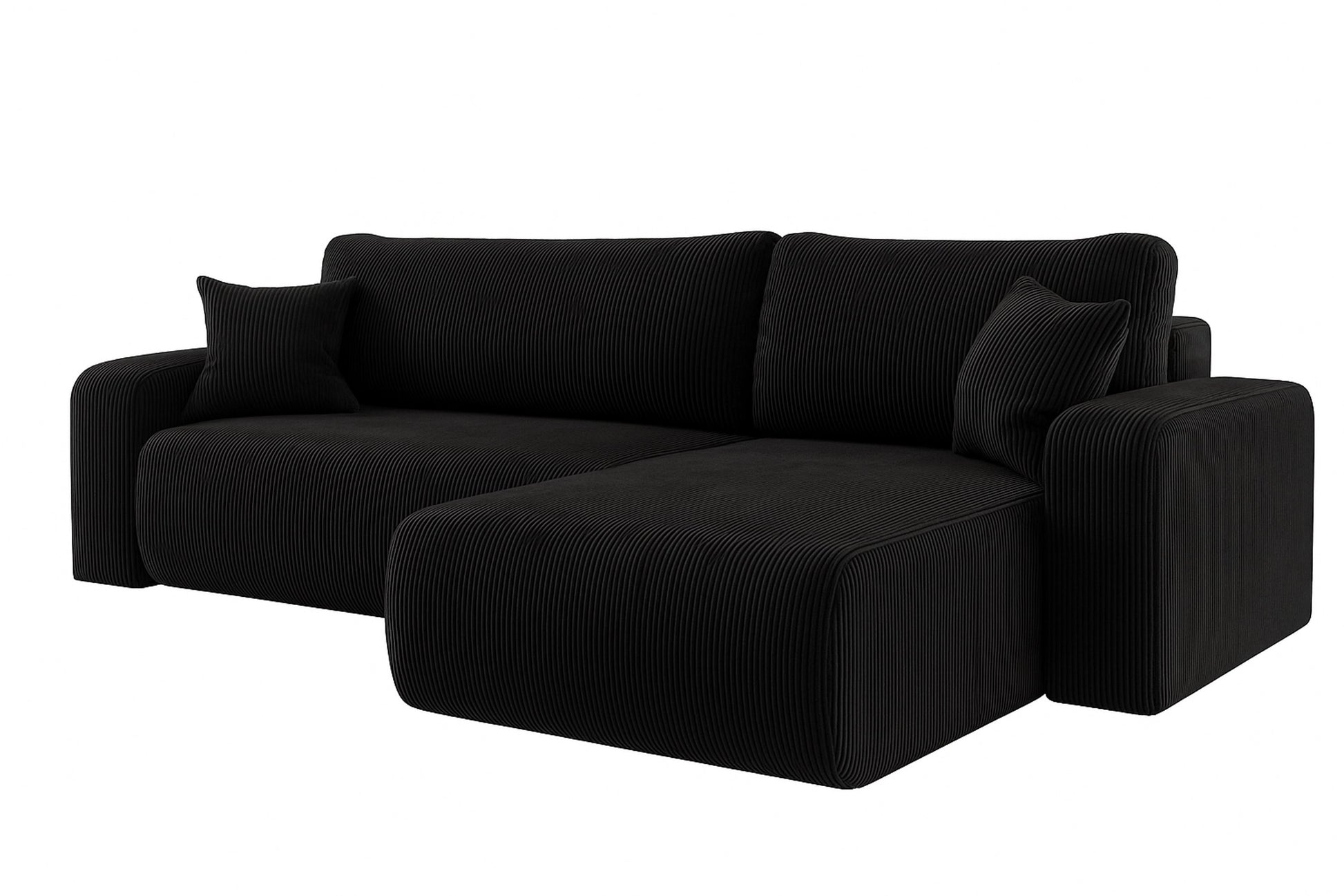 Ecksofa Austin 244x145 cm Cord Schwarz Poso 135 - Interbed