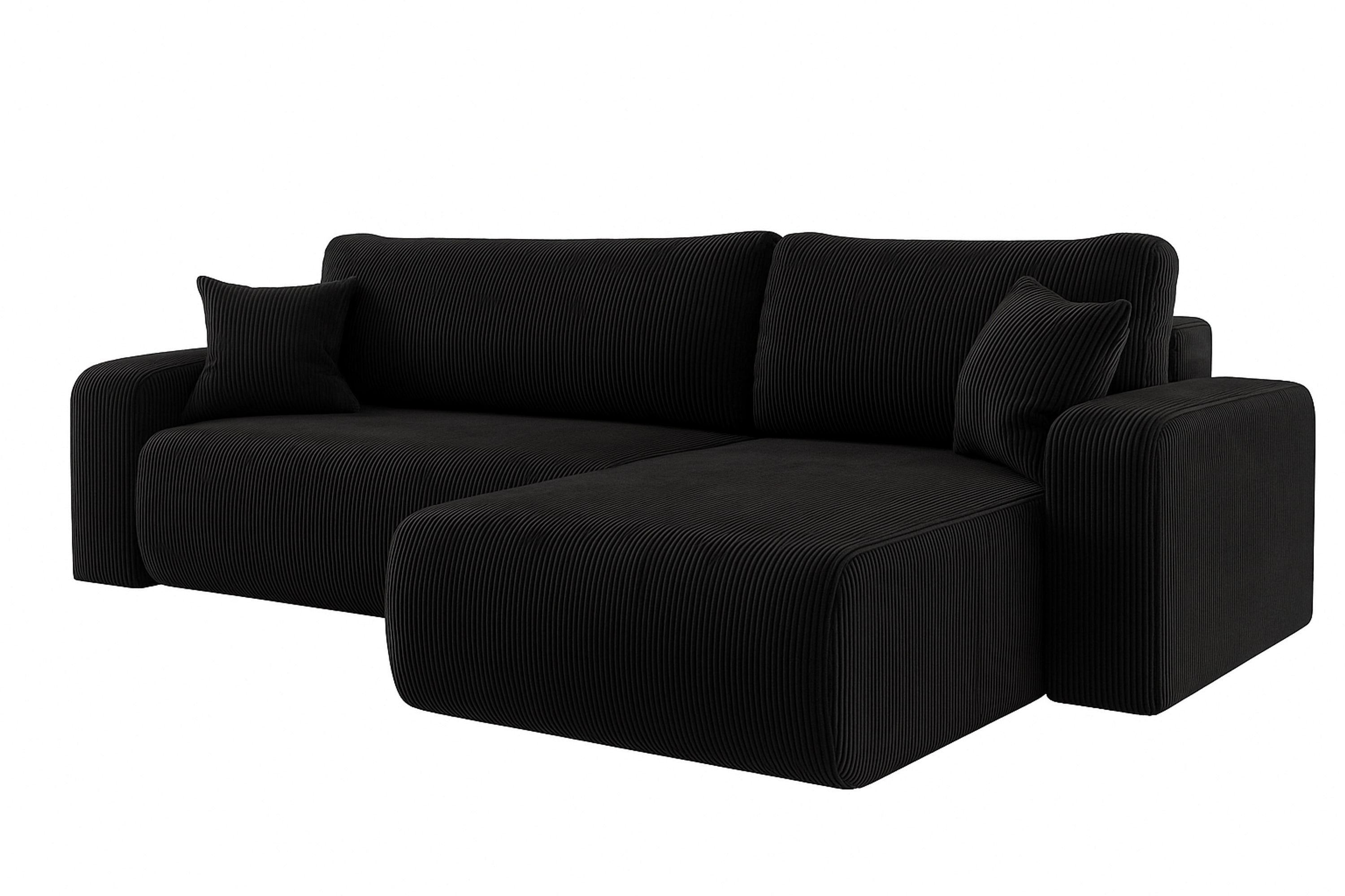 Ecksofa Austin 244x145 cm Cord Schwarz Poso 135 - Interbed