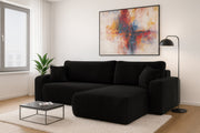 Ecksofa Austin 244x145 cm Cord Schwarz Poso 135 - Interbed