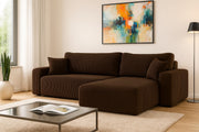 Ecksofa Austin 244x145 cm Cord Braun Poso 06 - Interbed
