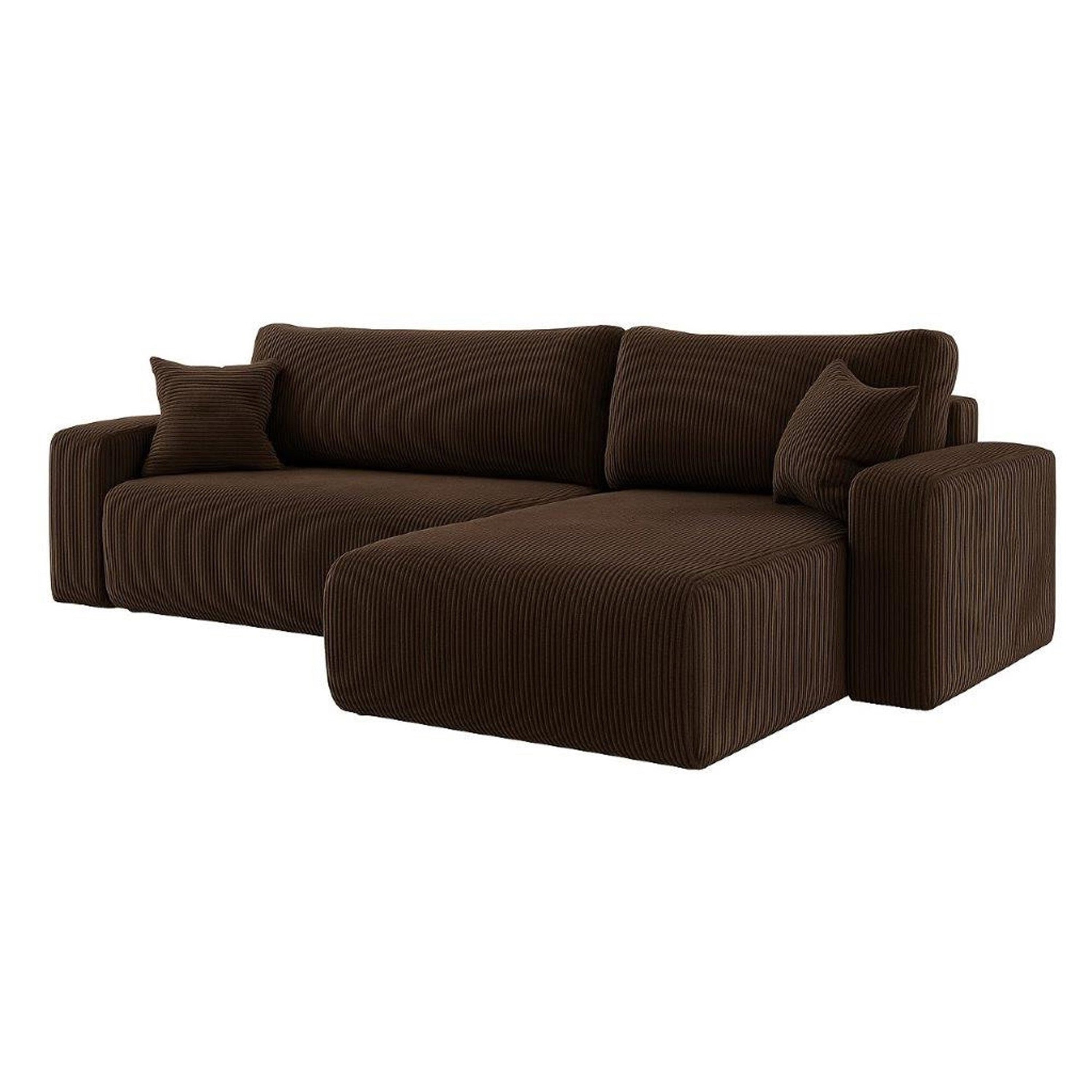 Ecksofa Austin 244x145 cm Cord Braun Poso 06