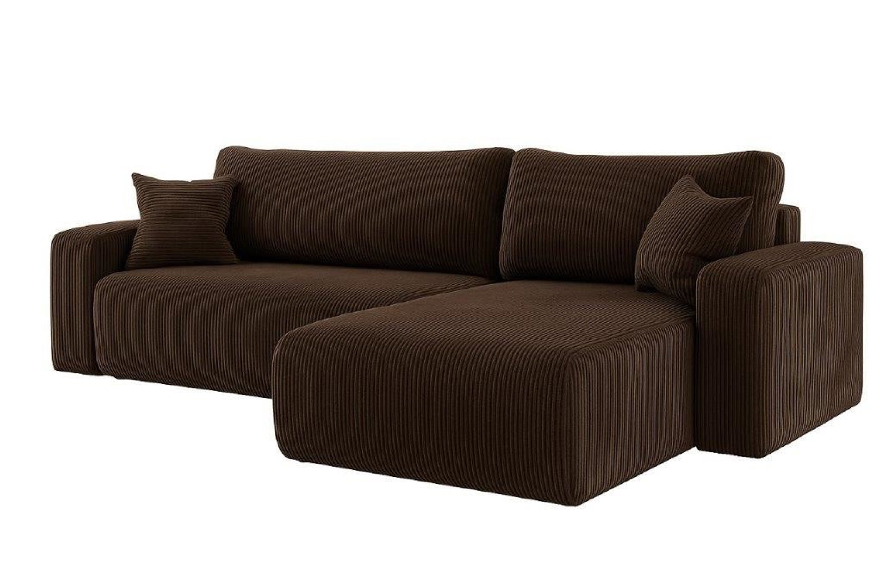 Ecksofa Austin 244x145 cm Cord Braun Poso 06 - Interbed