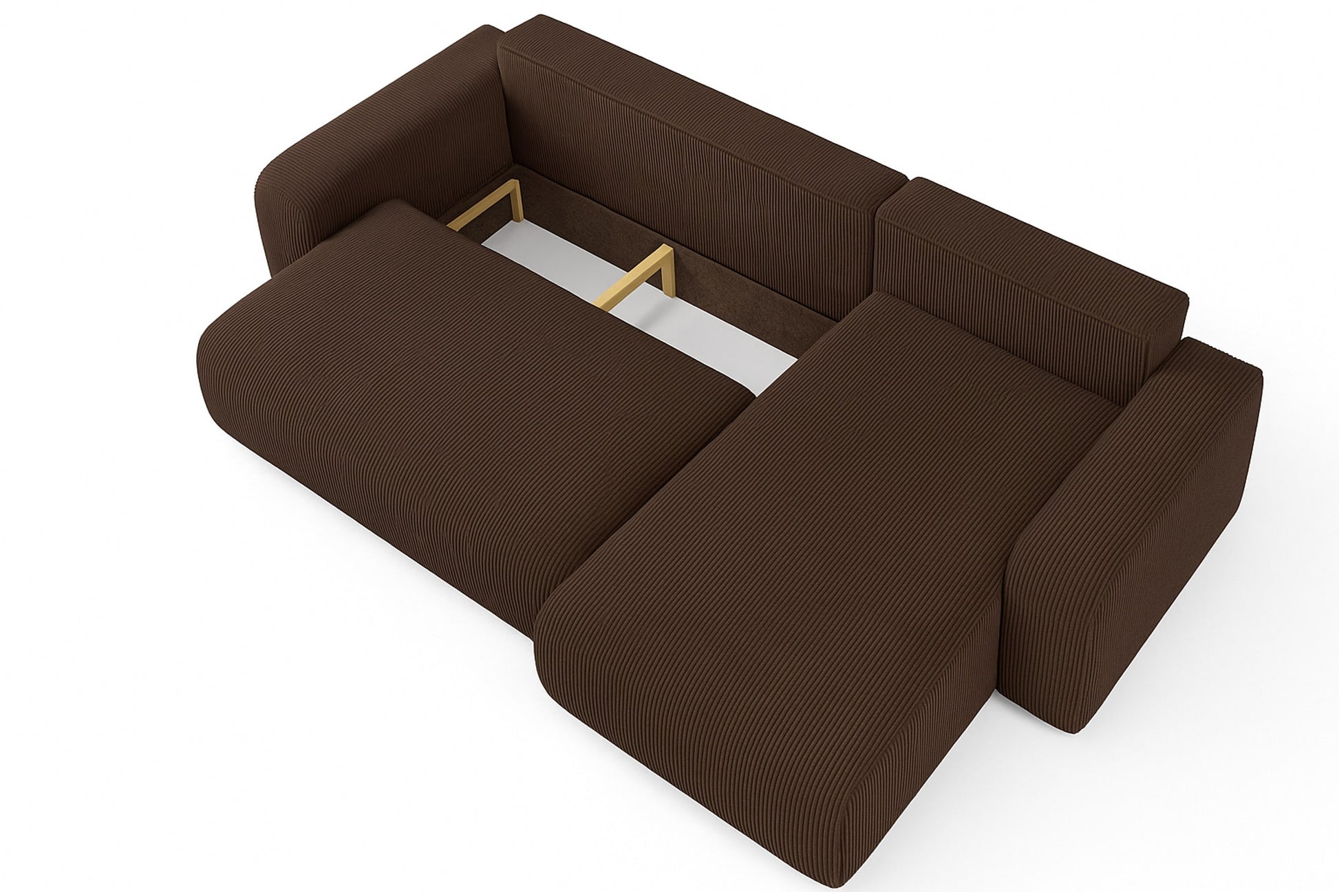 Ecksofa Austin 244x145 cm Cord Braun Poso 06 - Interbed