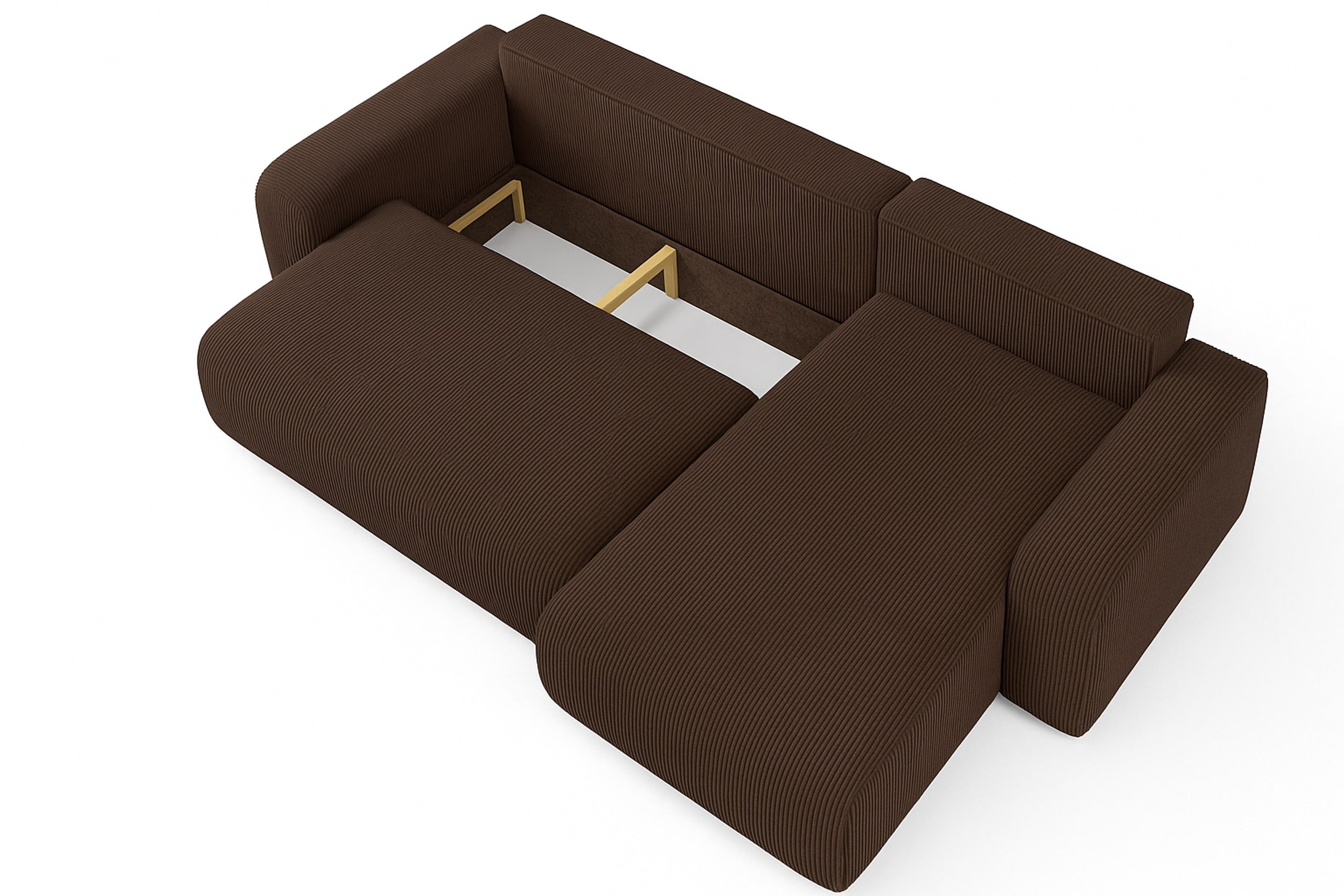 Ecksofa Austin 244x145 cm Cord Braun Poso 06 - Interbed