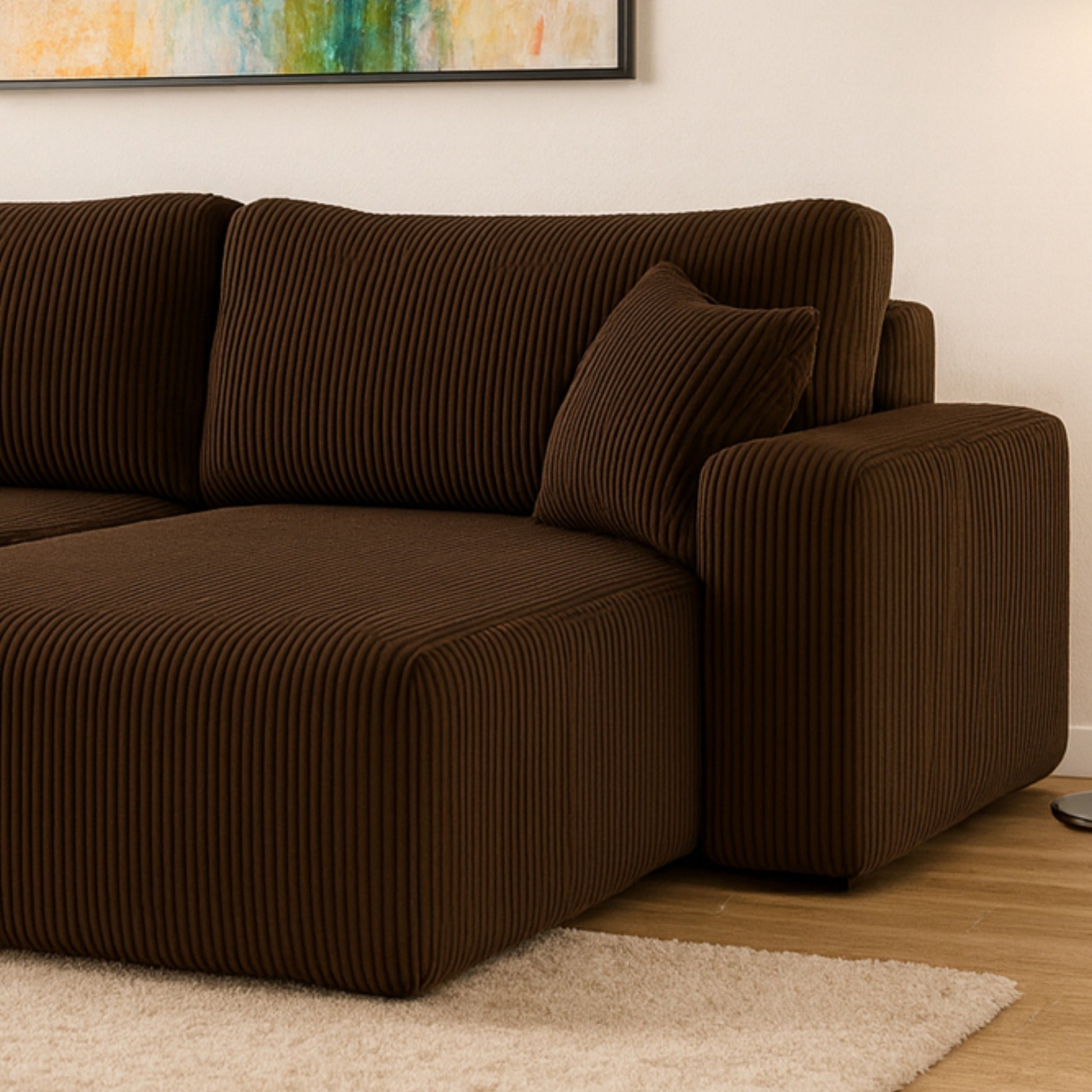 Ecksofa Austin 244x145 cm Cord Braun Poso 06 - Interbed