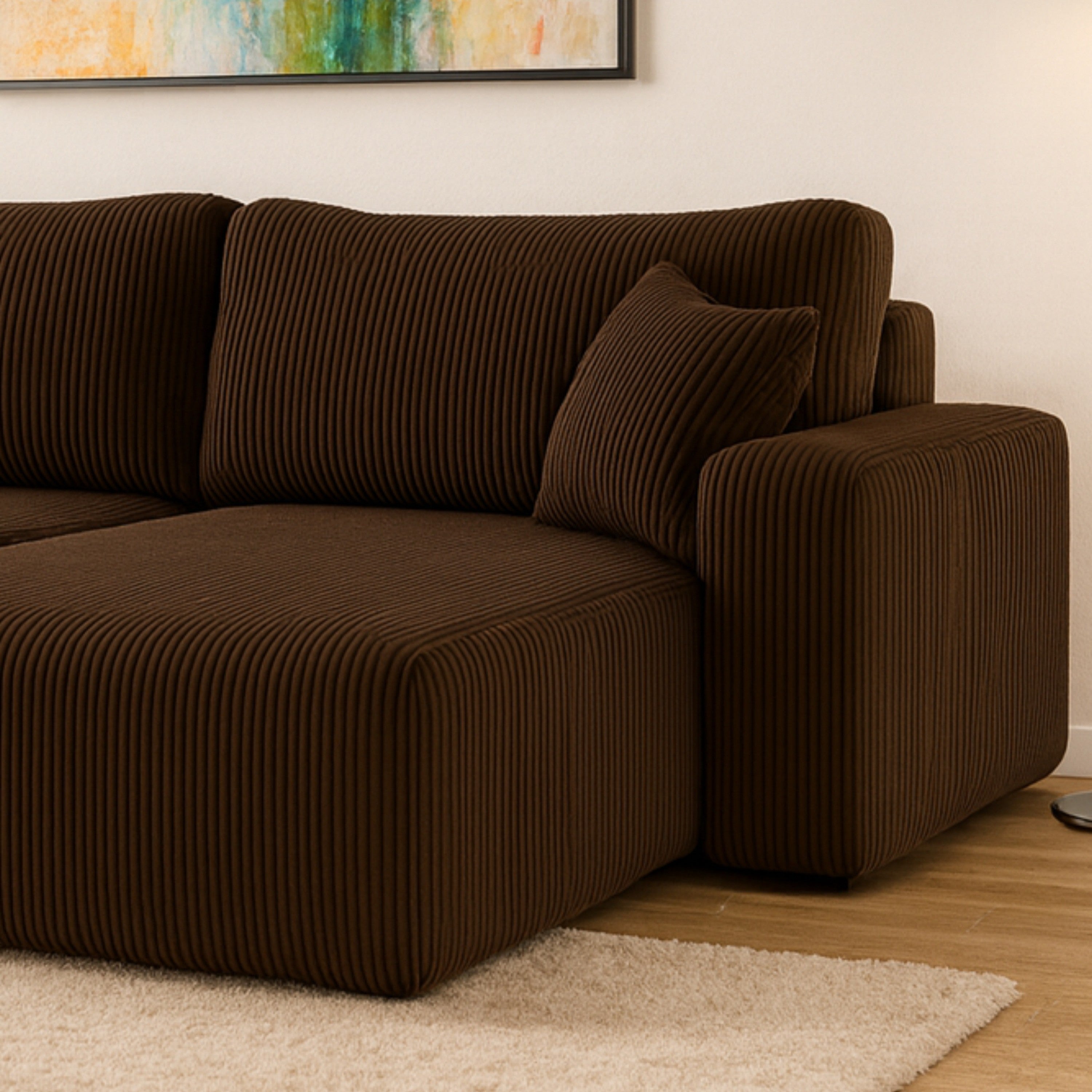 Ecksofa Austin 244x145 cm Cord Braun Poso 06 - Interbed