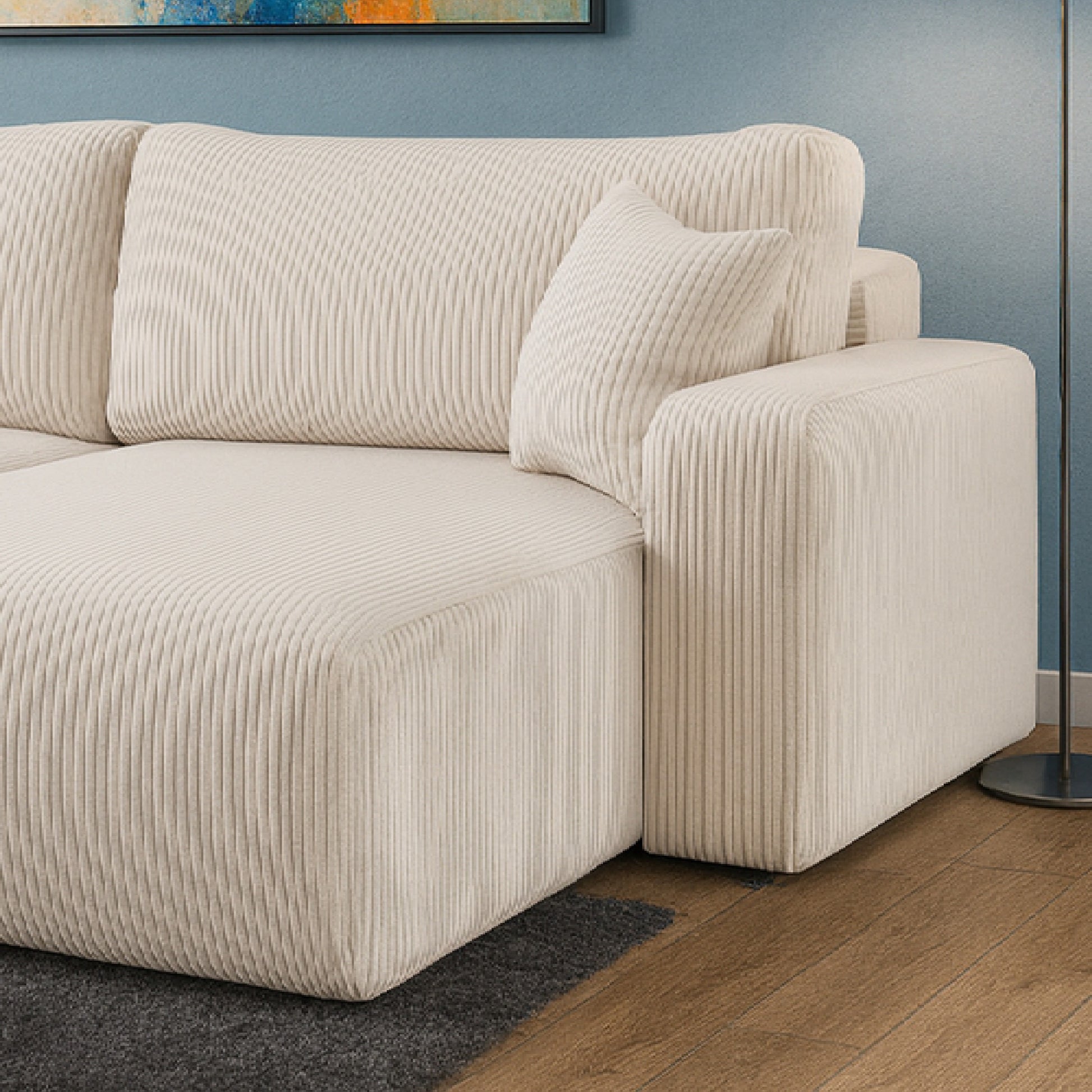 Ecksofa Austin 244x145 cm Cord Creme Poso 100 - Interbed