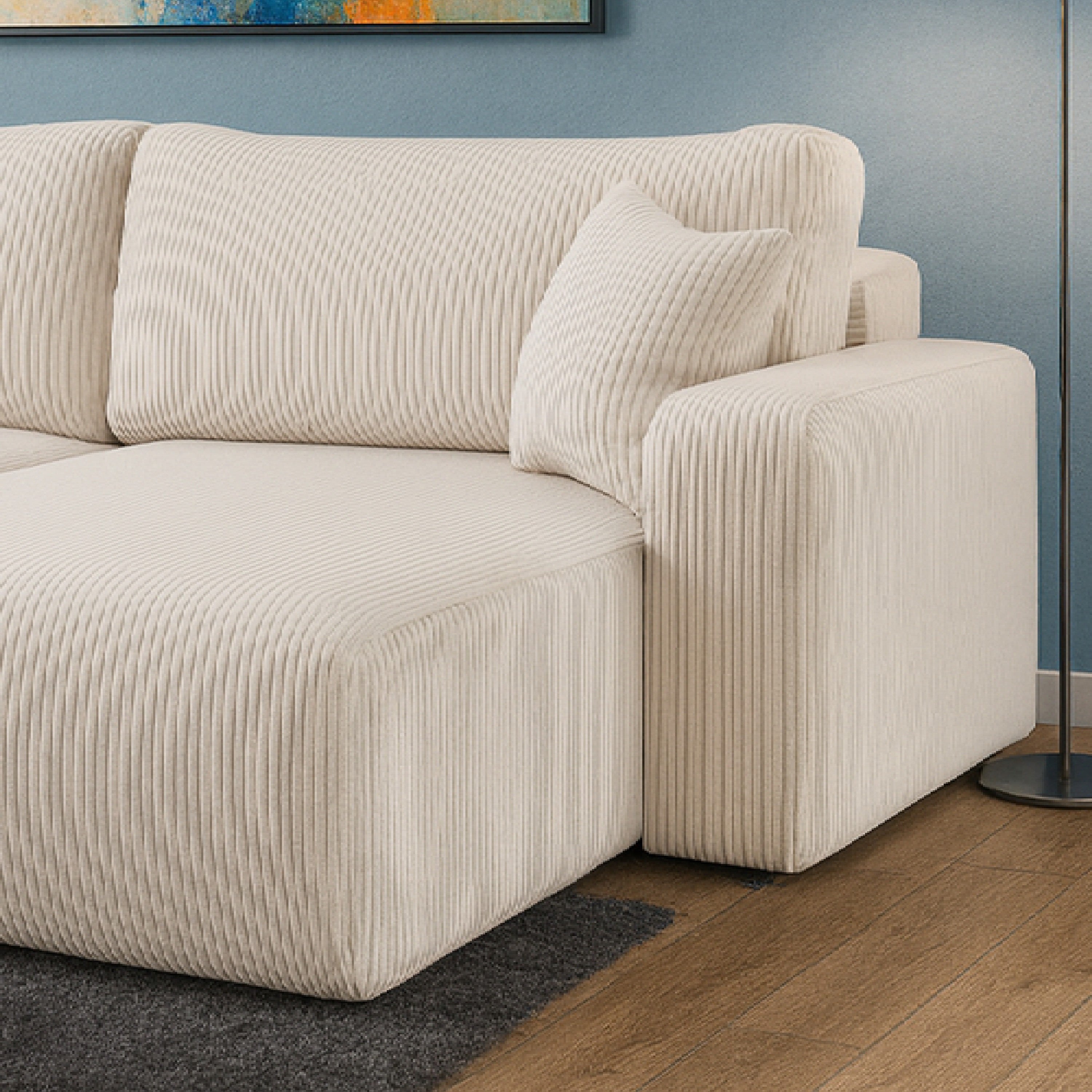 Ecksofa Austin 244x145 cm Cord Creme Poso 100 - Interbed