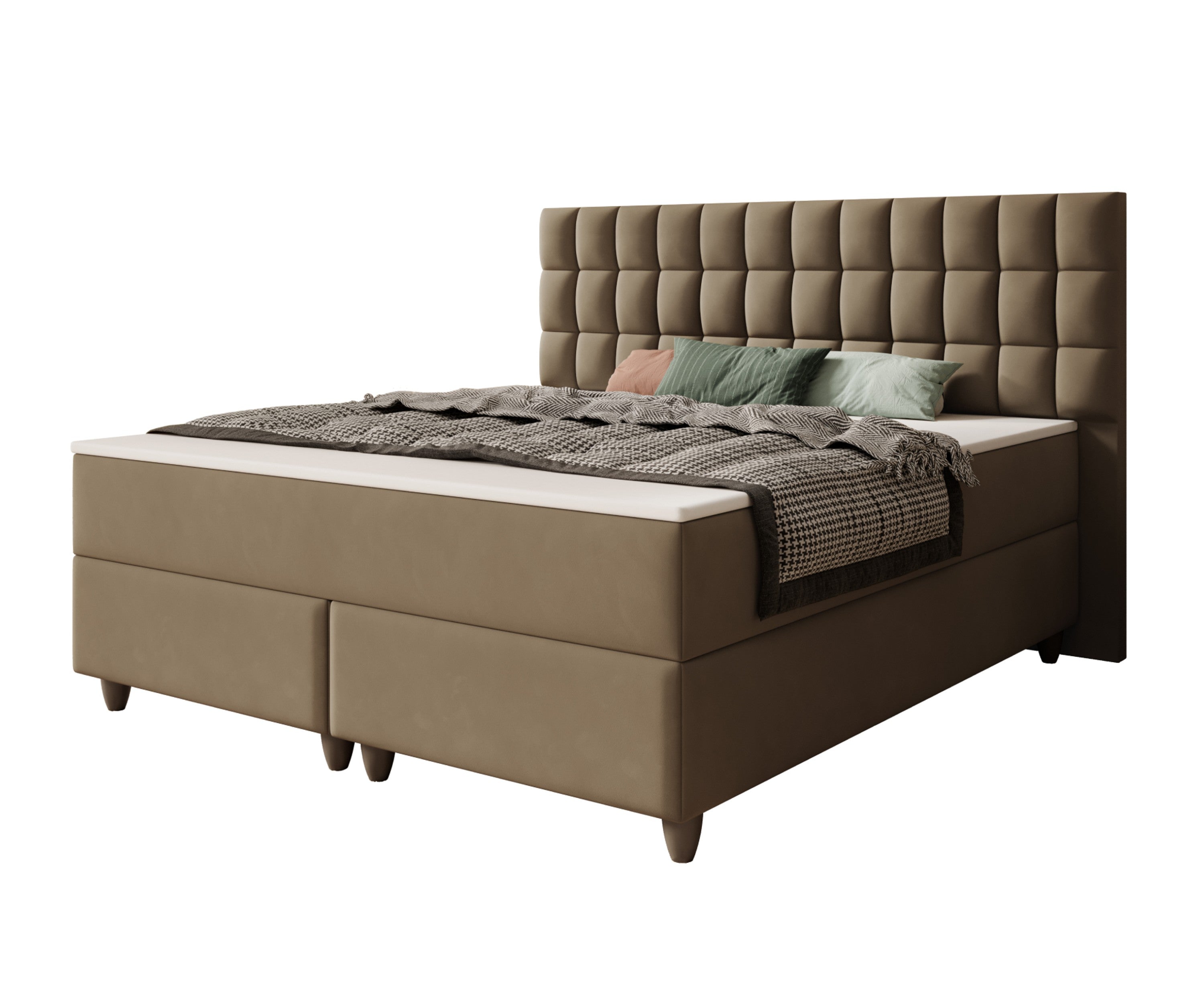 Boxspringbett WIEN 180x200cm Braun TFK-Deren 05