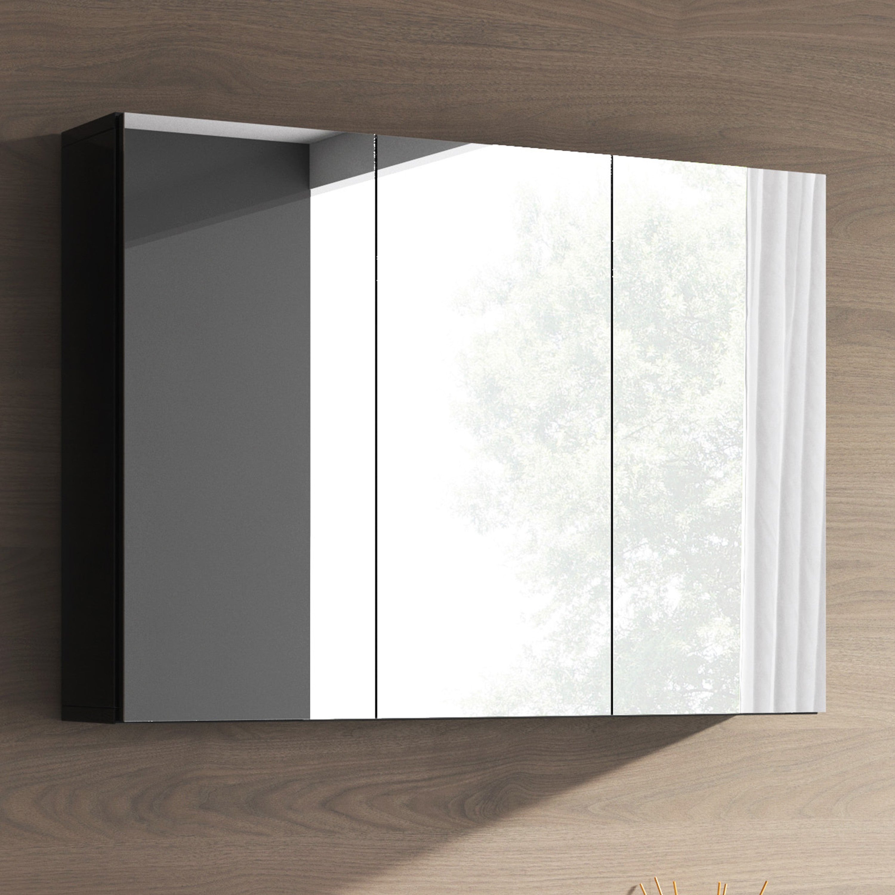Spiegelschrank Neapel glänzend Schwarz 85 cm - Interbed