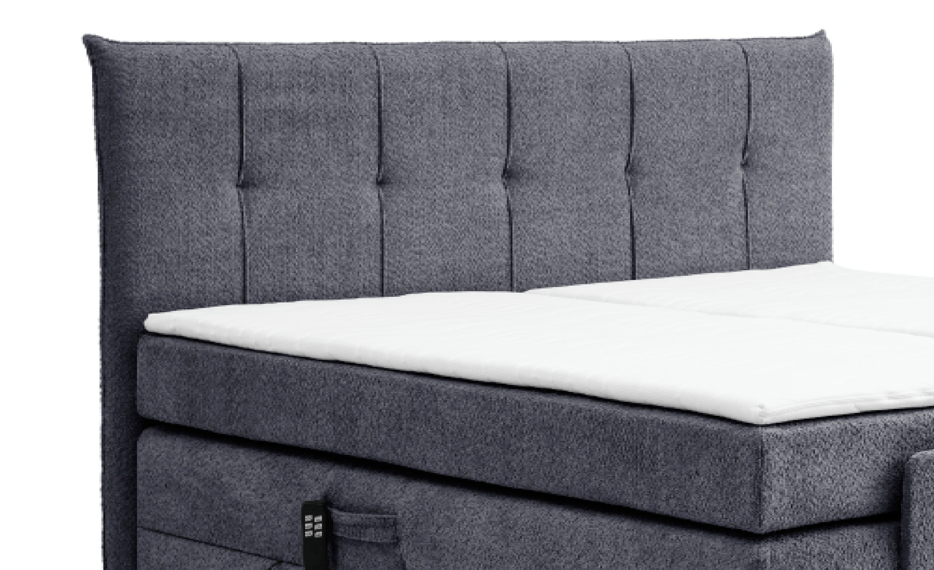 Boxspringbett BERN 200x200 cm mit Motor anthrazit Coral 80 - Interbed