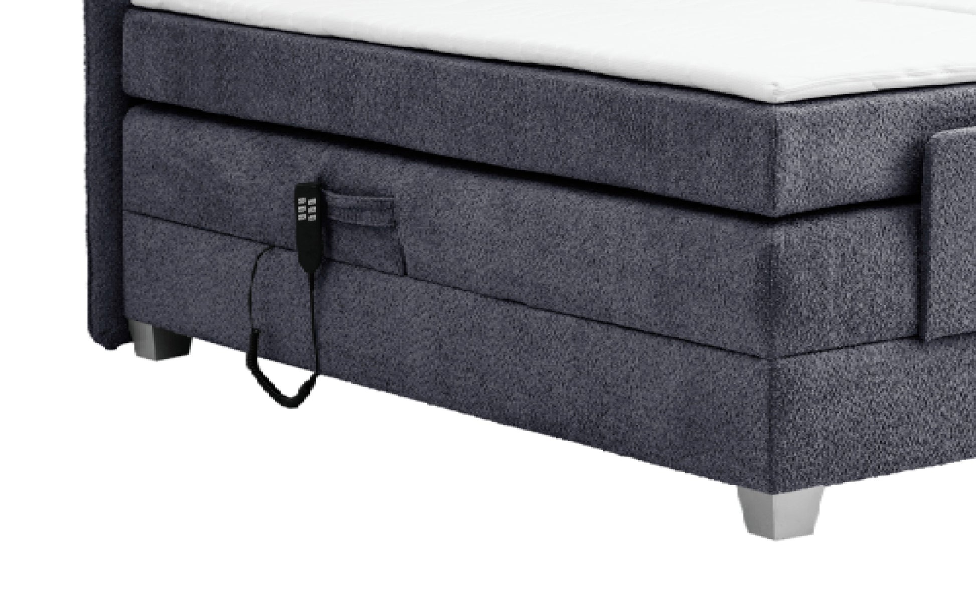 Boxspringbett BERN 200x200 cm mit Motor anthrazit Coral 80 - Interbed