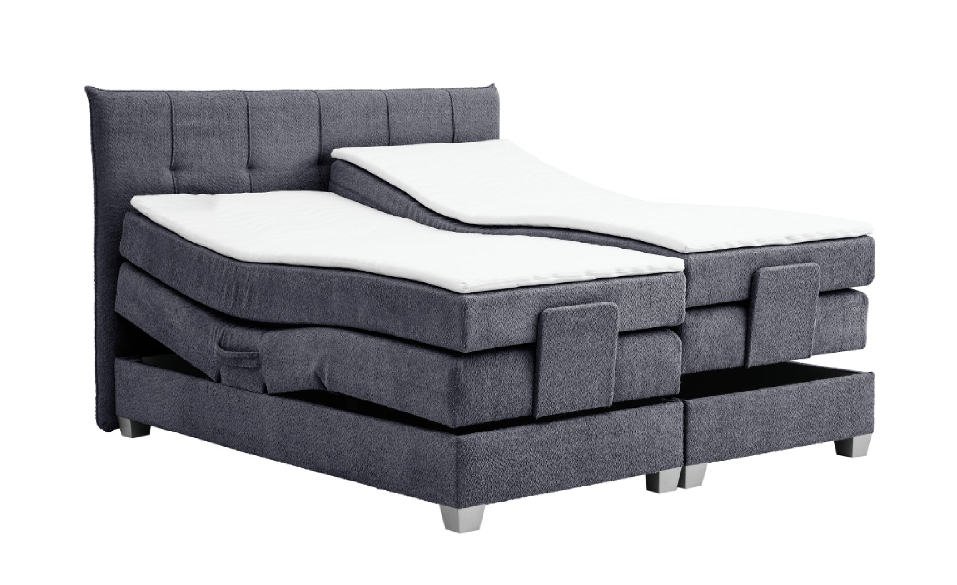 Boxspringbett BERN 200x200 cm mit Motor anthrazit Coral 80 - Interbed