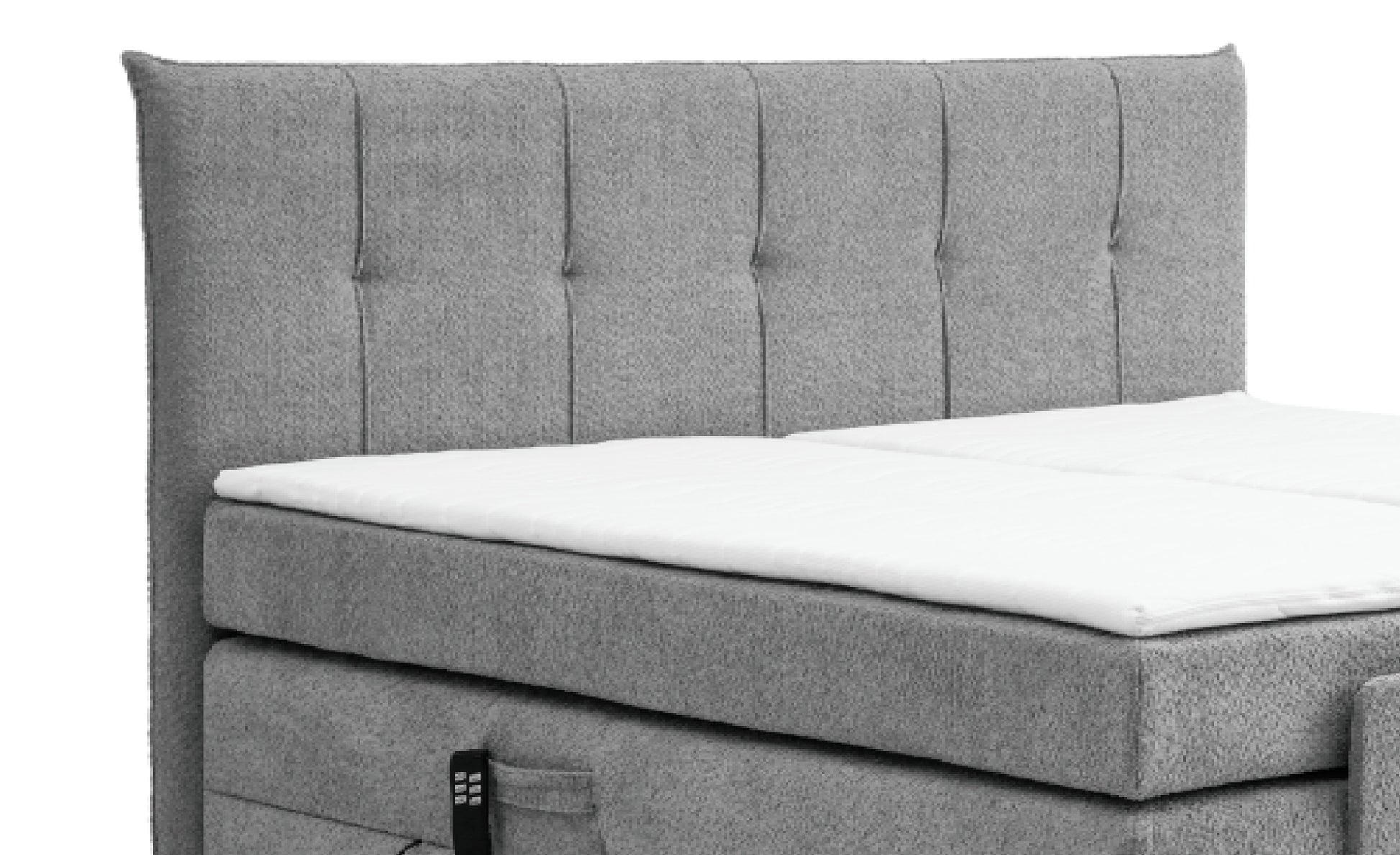 Boxspringbett BERN 200x200 cm mit Motor grau Coral 75 - Interbed