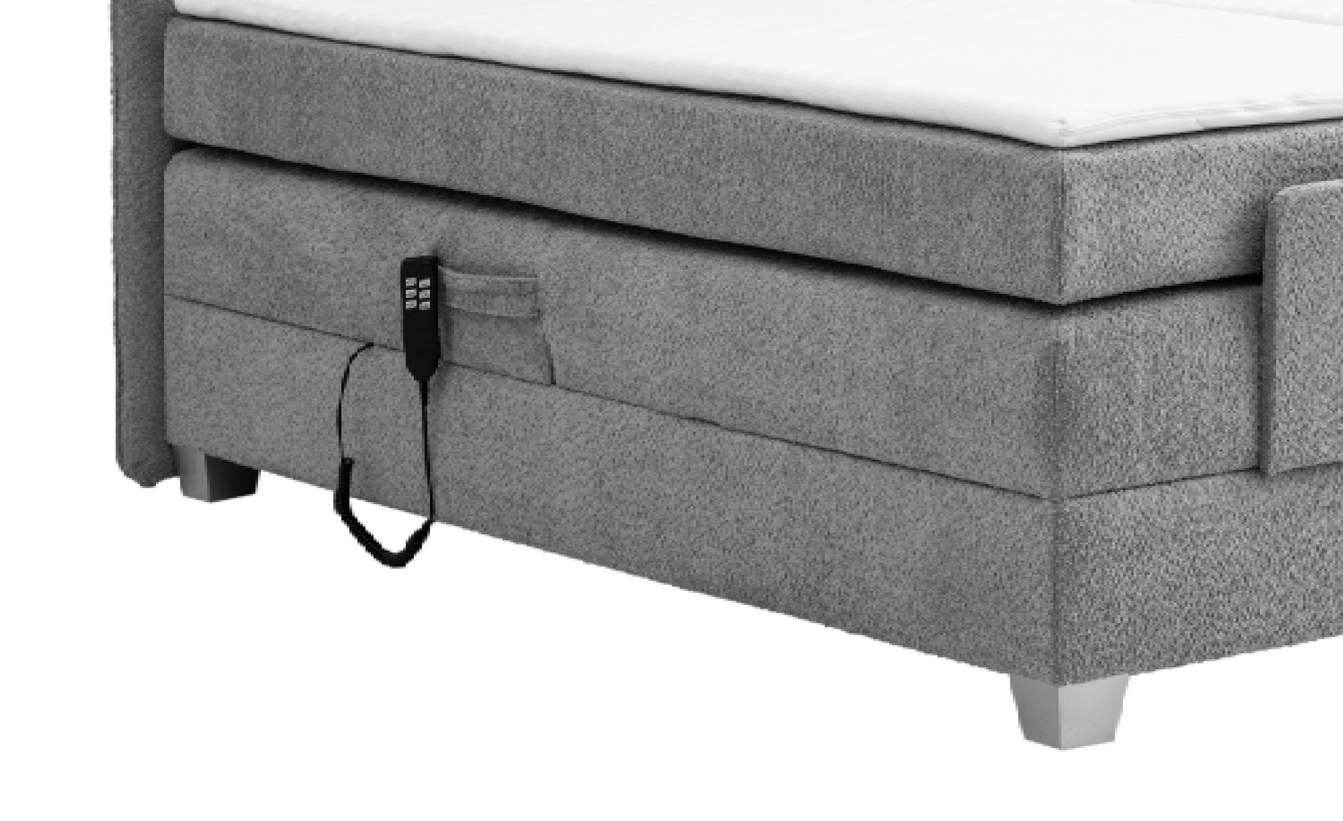 Boxspringbett BERN 200x200 cm mit Motor grau Coral 75 - Interbed