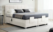 Boxspringbett Bern 180×200 Weiß – motorisiert, Visco‑Topper & Bettkasten - Interbed