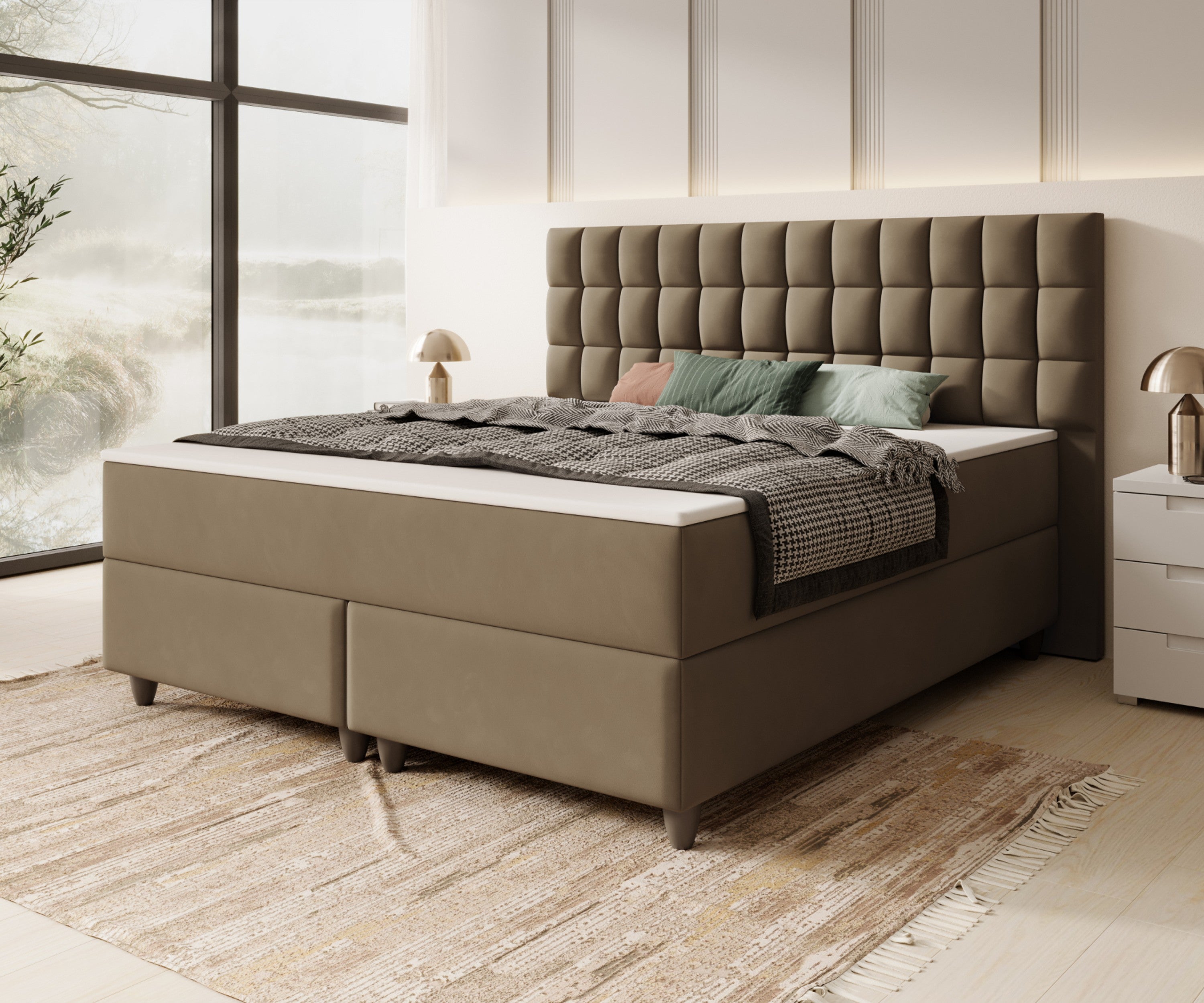 Boxspringbett WIEN 180x200cm Braun TFK-Deren 05