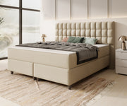 Boxspringbett WIEN 180x200 cm Beige TFK - Deren 02 - Interbed