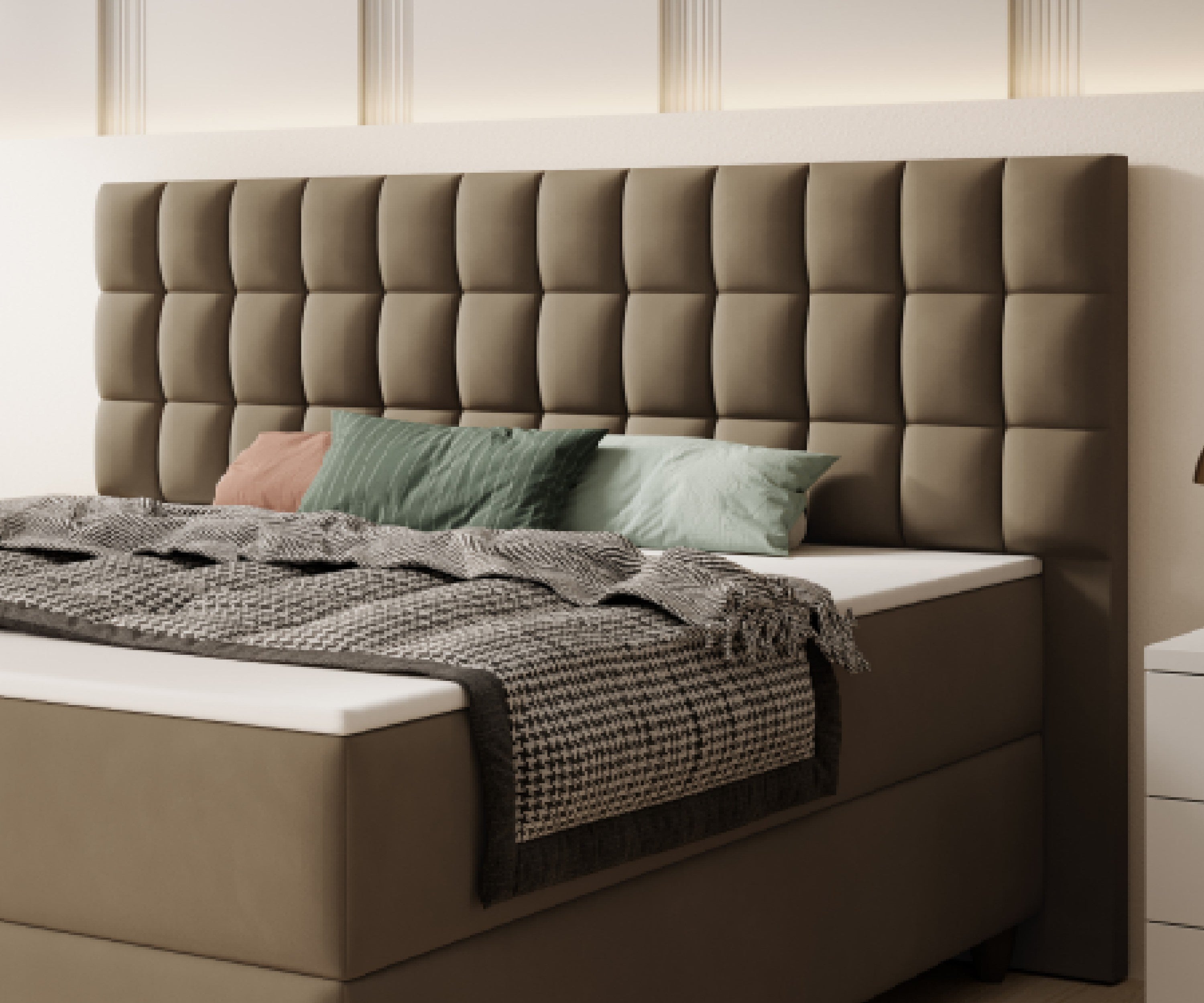 Boxspringbett WIEN 180x200cm Braun TFK-Deren 05