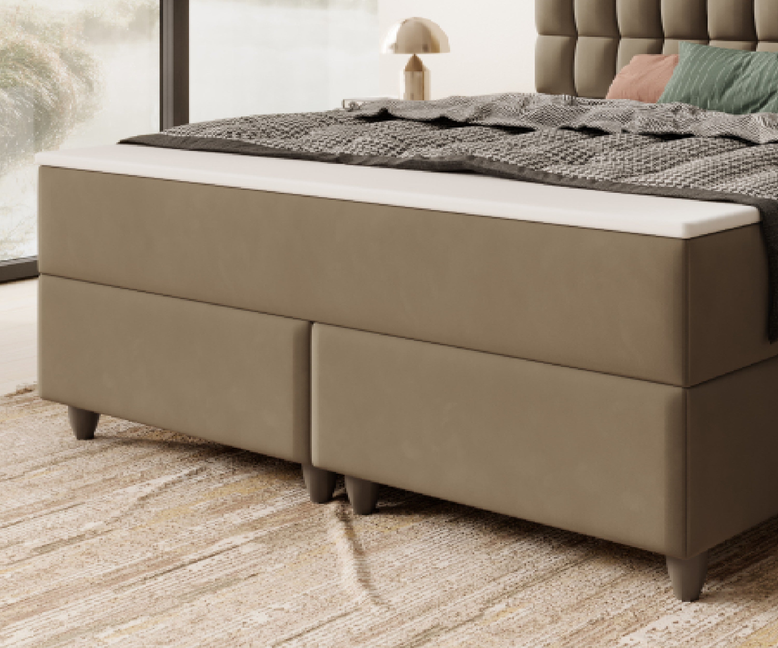 Boxspringbett WIEN 180x200cm Braun TFK-Deren 05