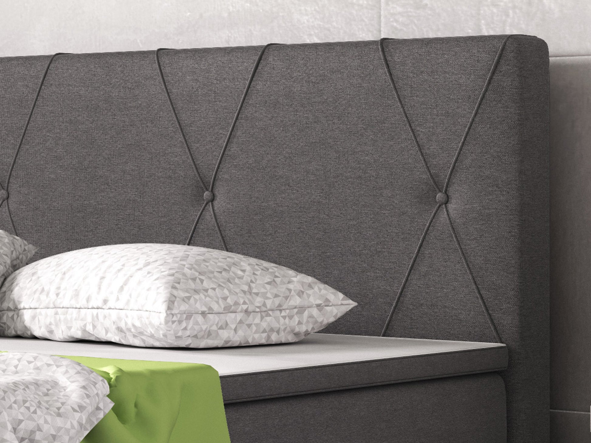 Boxspringbett Boston 140x200 cm Webstoff Anthrazit - Interbed