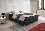 Box 180 cm mit 7 Zonen Taschenfederkernmatratze und Topper Webstoff Anthrazit